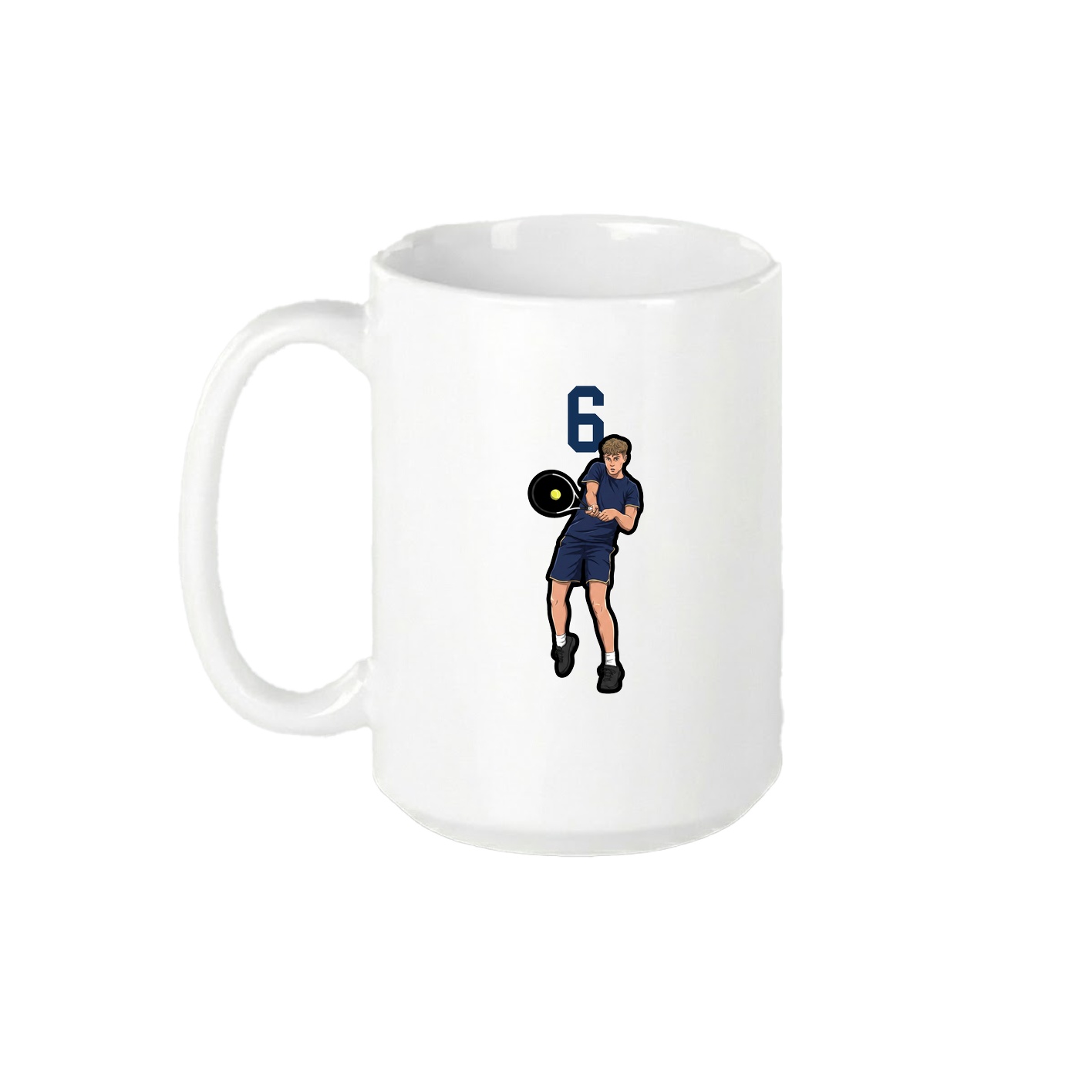 15oz Coffee Mug — Number Top in White