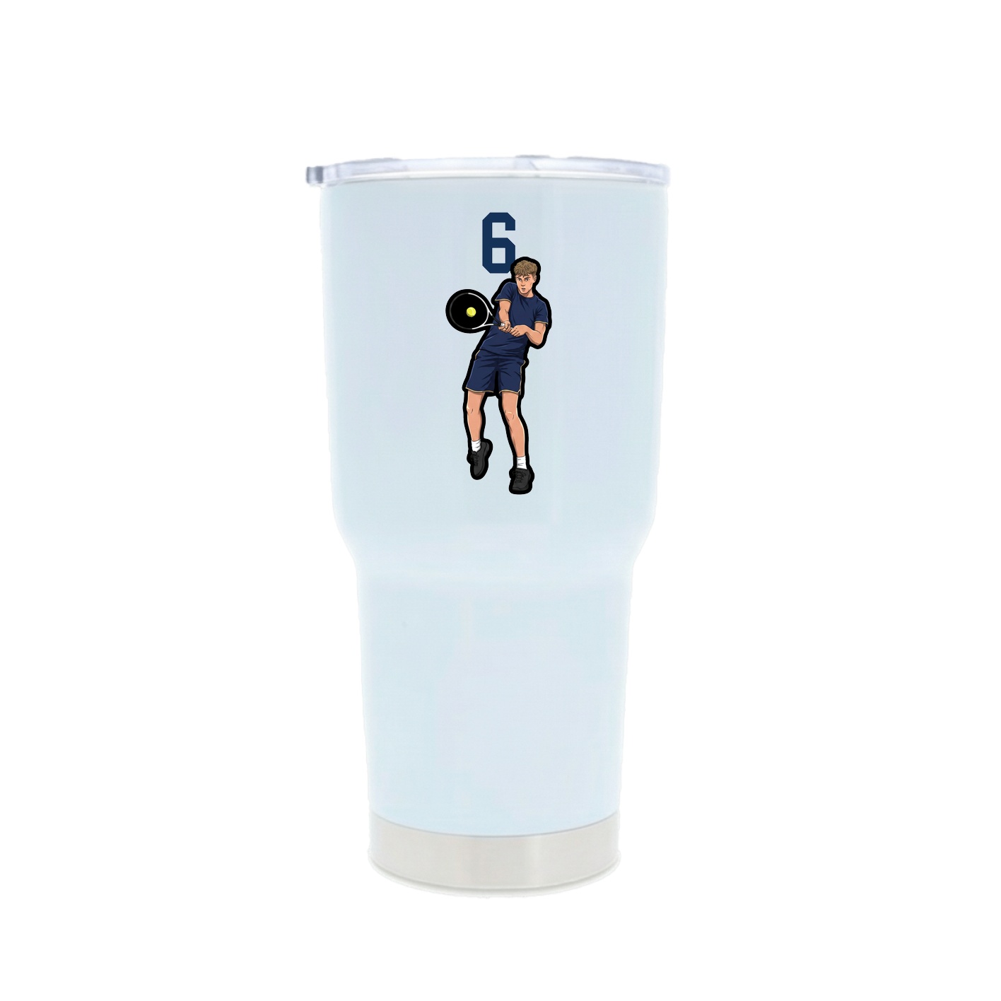 30oz Stainless Steel Tumbler — Number Top in White
