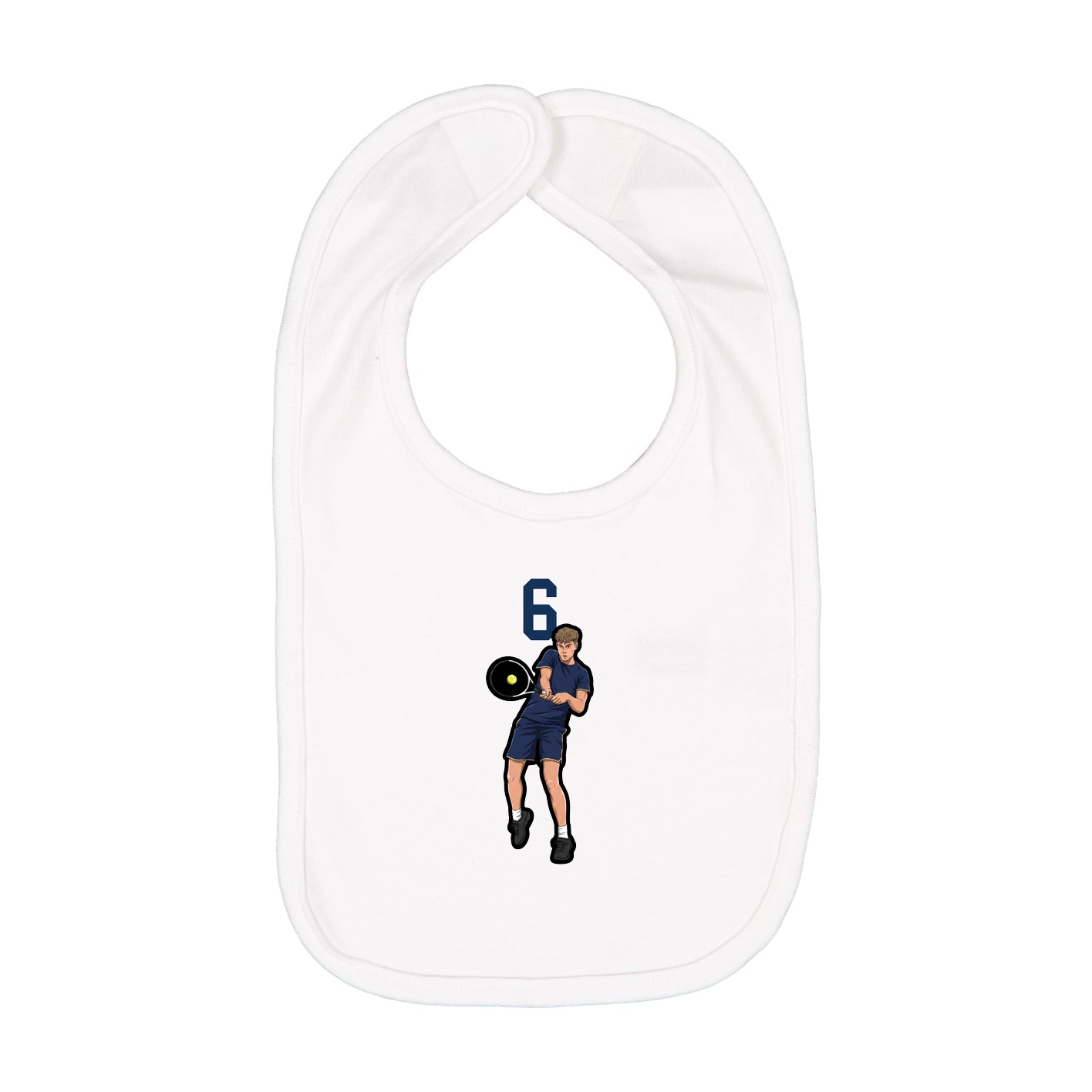 Infant Bib — Number Top in White