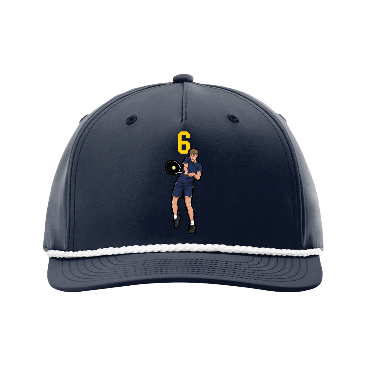 Five-Panel Classic Rope Cap — Number Top in Navy