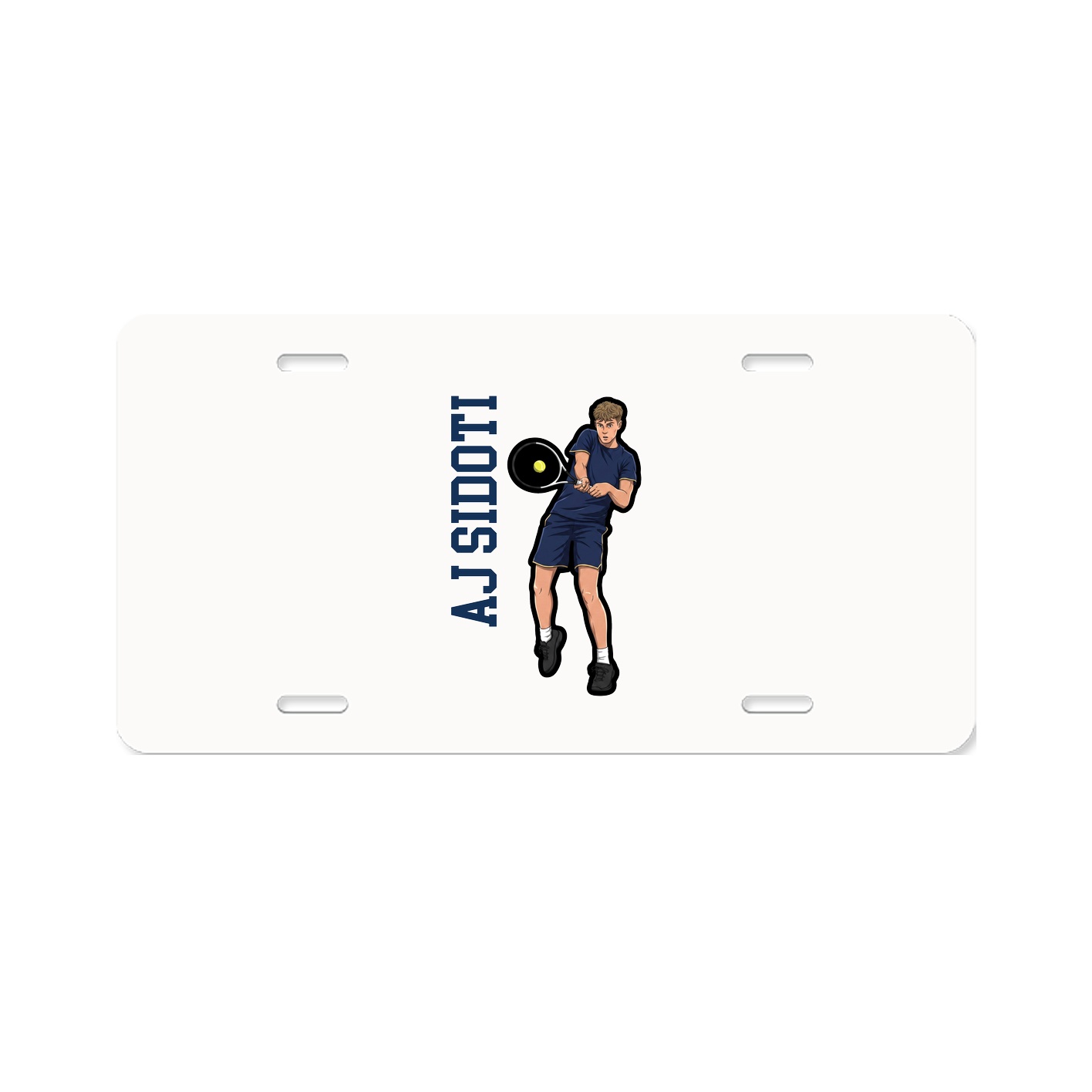 License Plate — Name Vertical in Classic