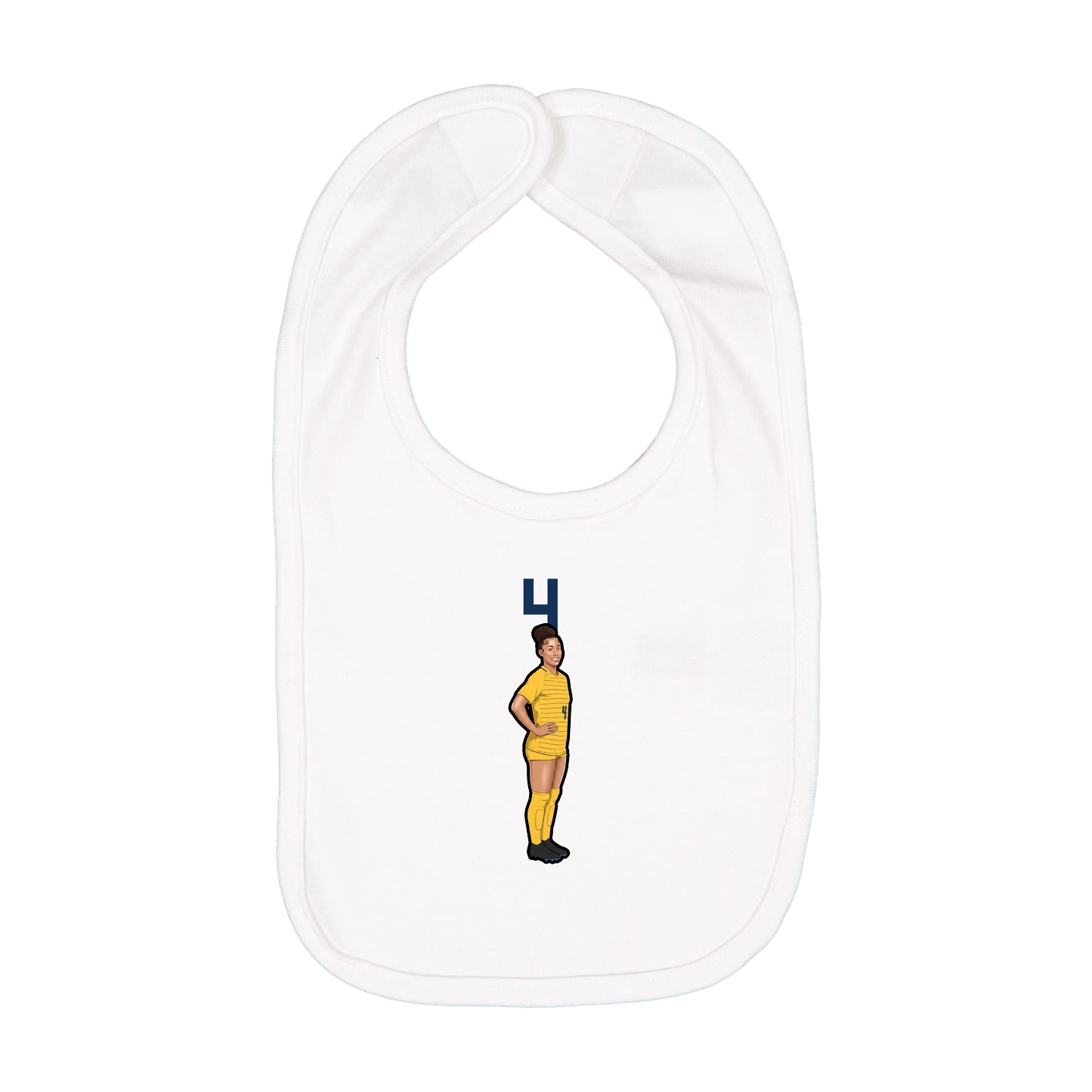 Infant Bib — Number Top in White