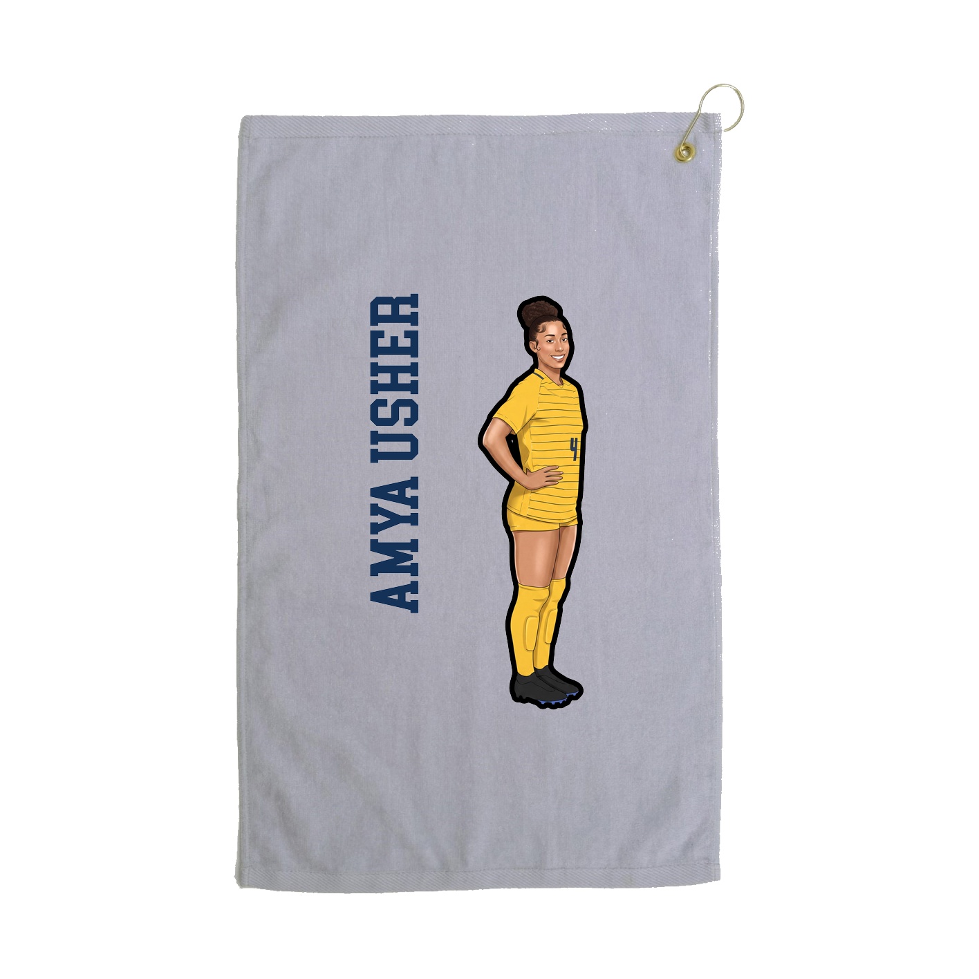 Golf Towel — Name Vertical in Grey