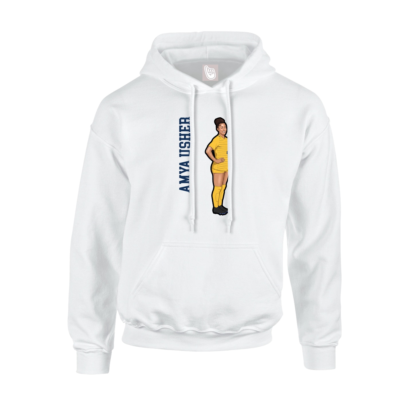 Youth Hoodie — Name Vertical in White