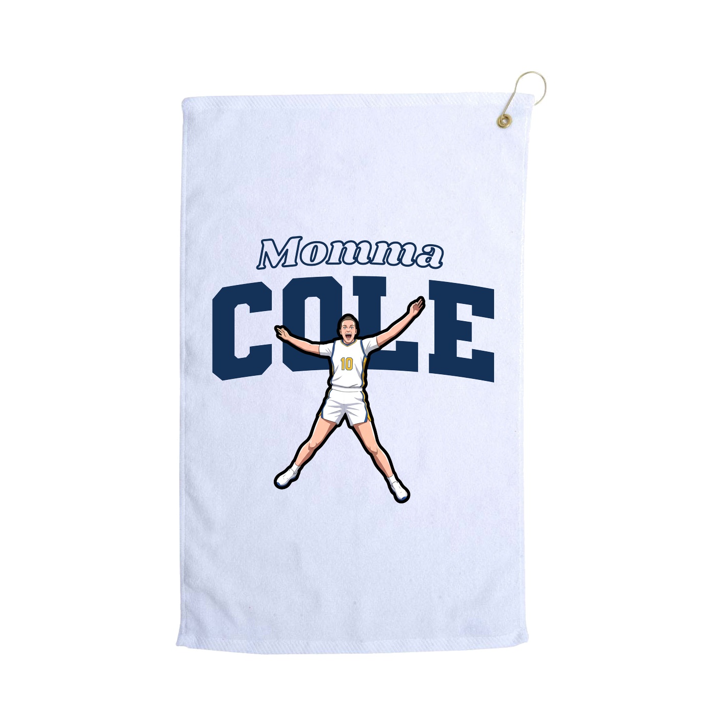 Golf Towel — Mothers Day Block in White