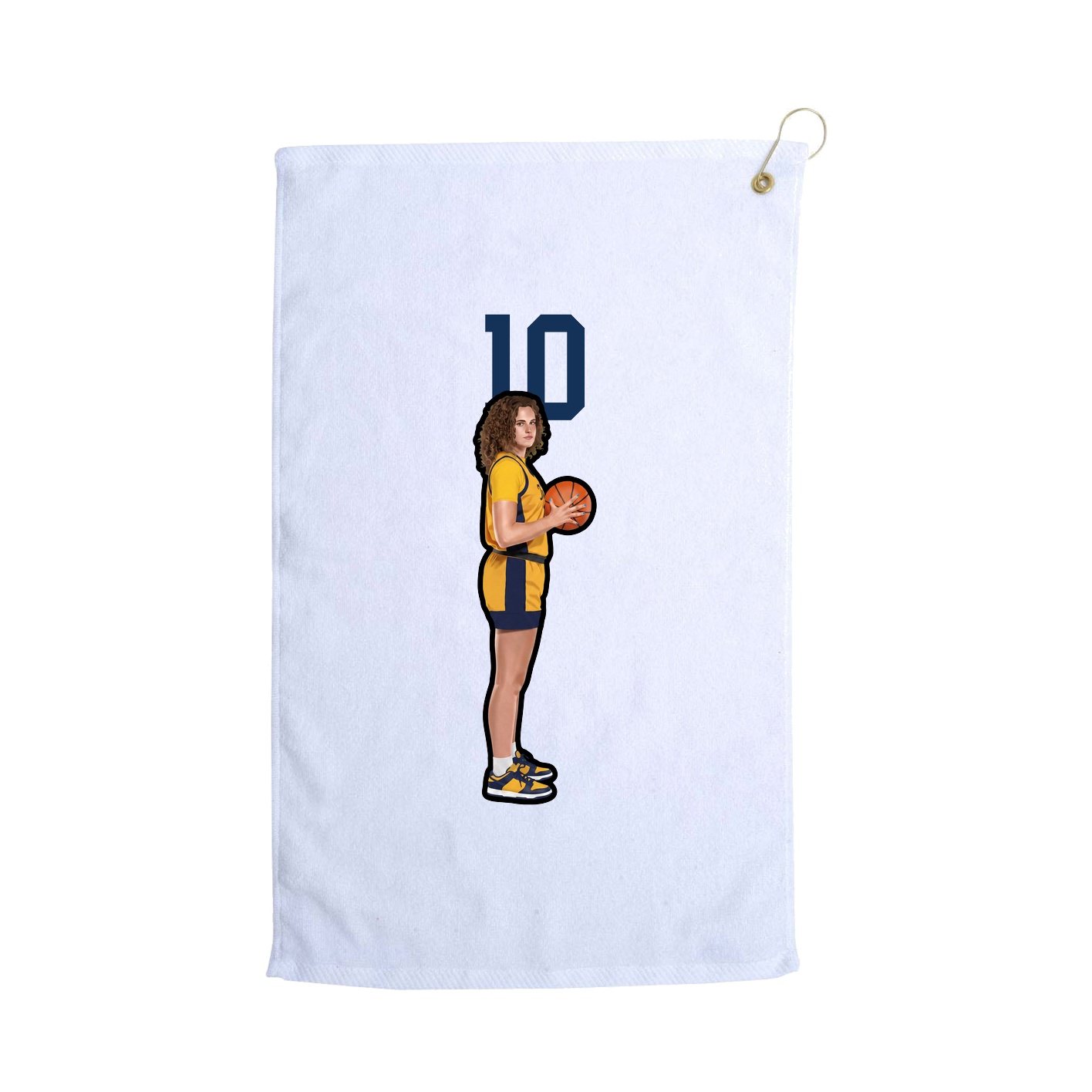 Golf Towel — Number Top in White