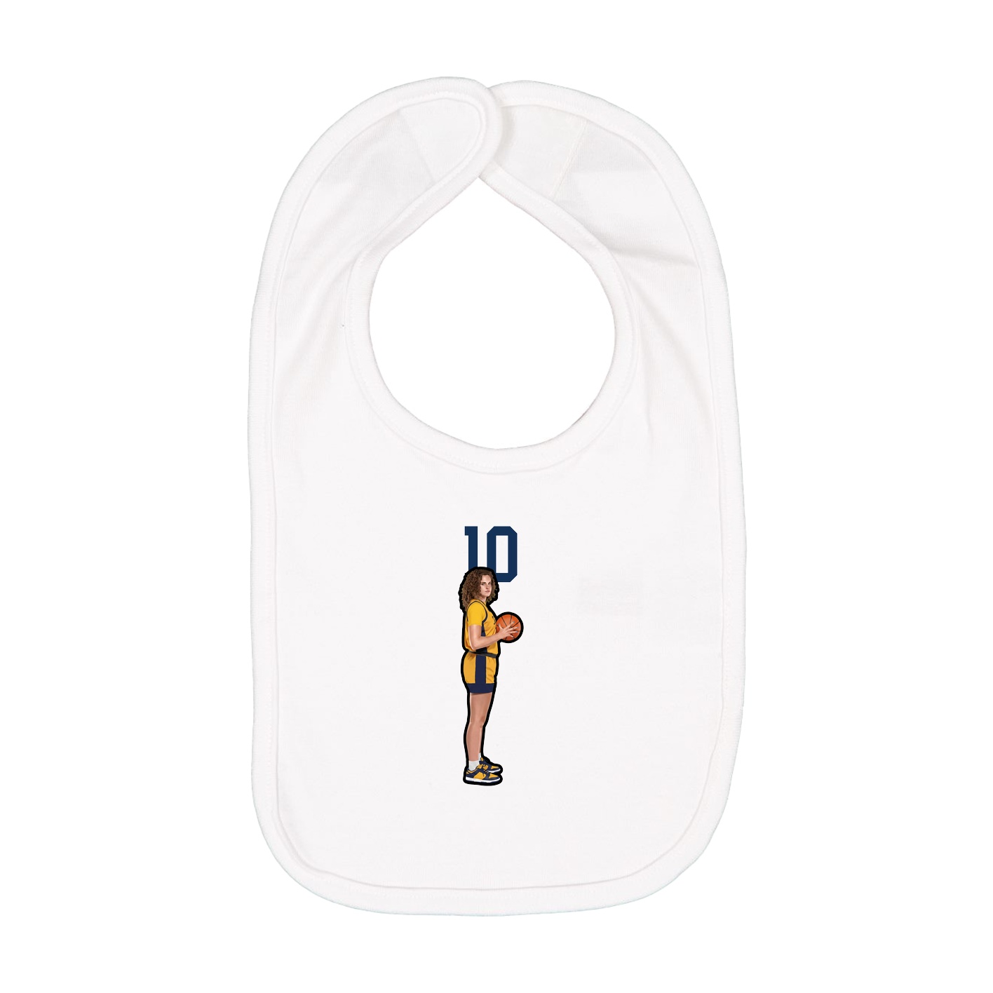 Infant Bib — Number Top in White