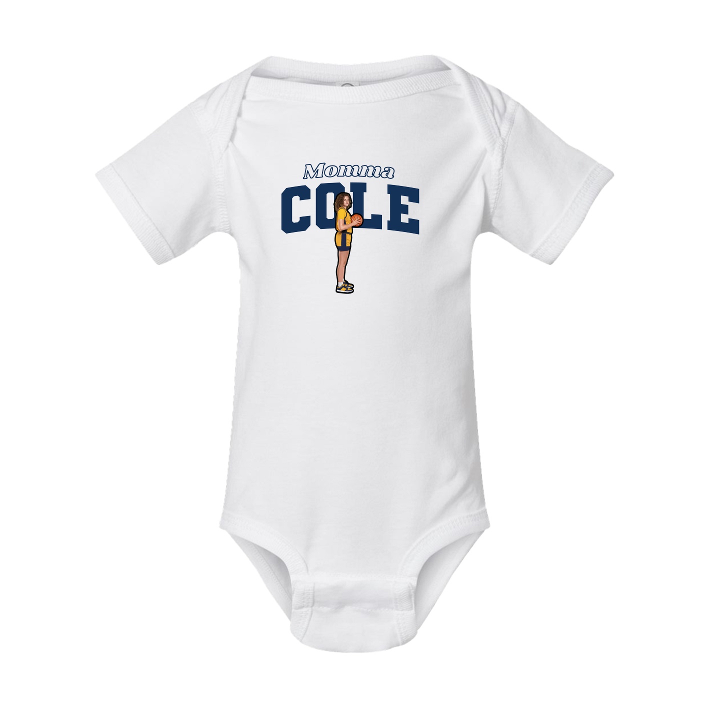Baby Onesie — Mothers Day Block in White