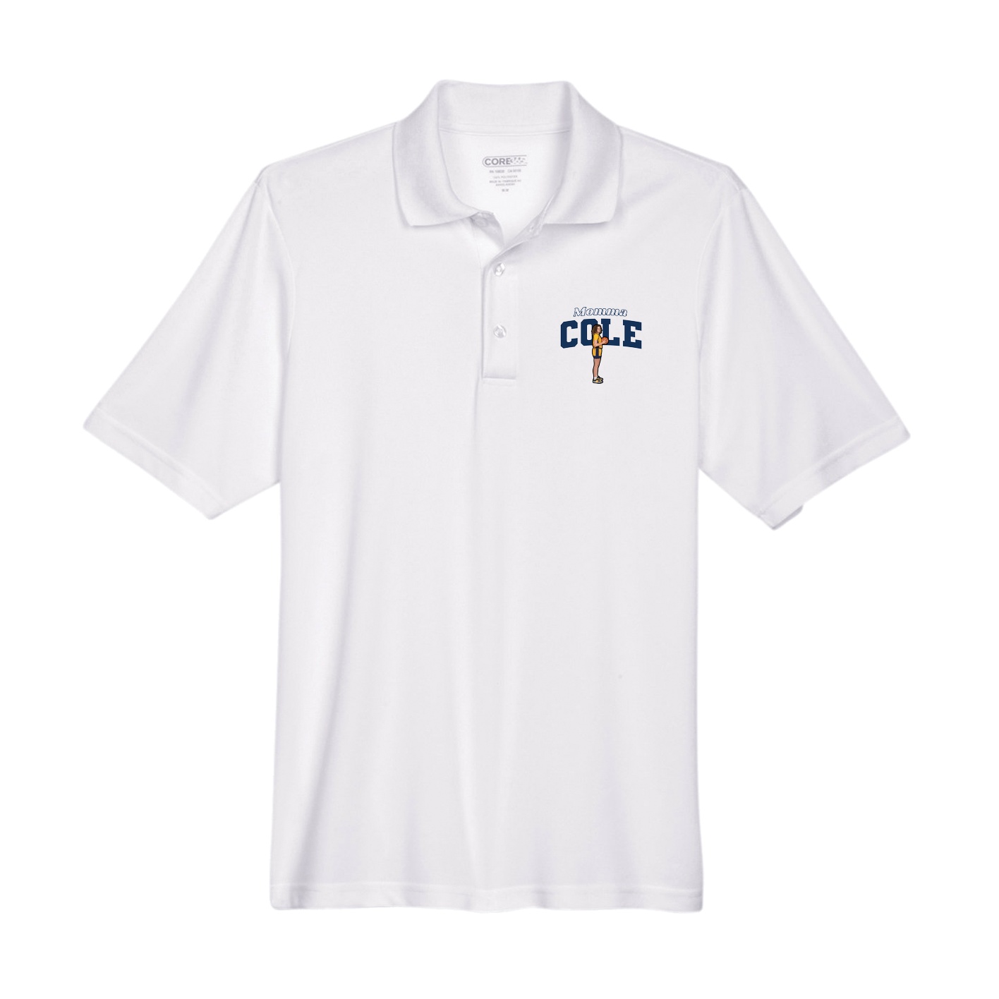 Performance Polo — Mothers Day Block in White