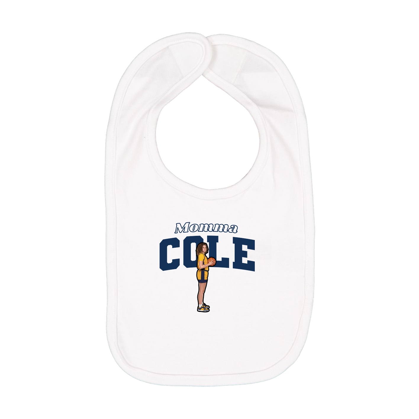 Infant Bib — Mothers Day Block in White