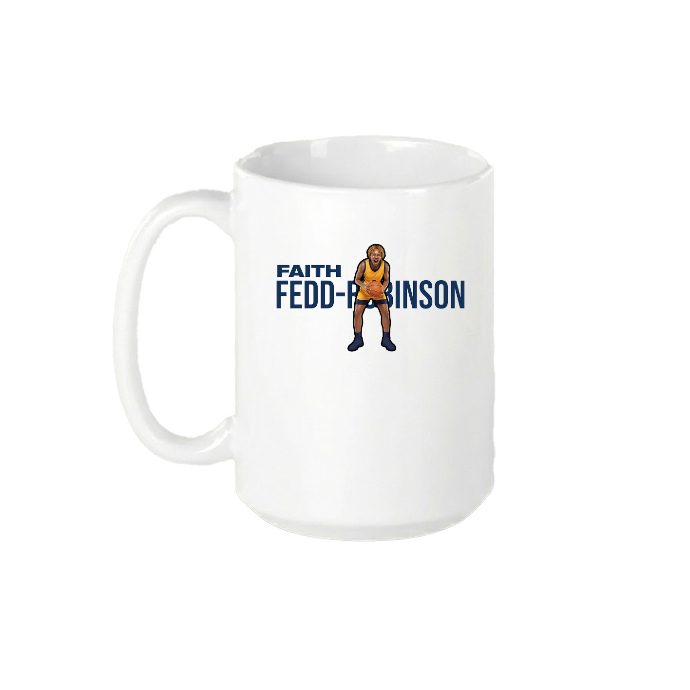 15oz Coffee Mug — Player Name in White
