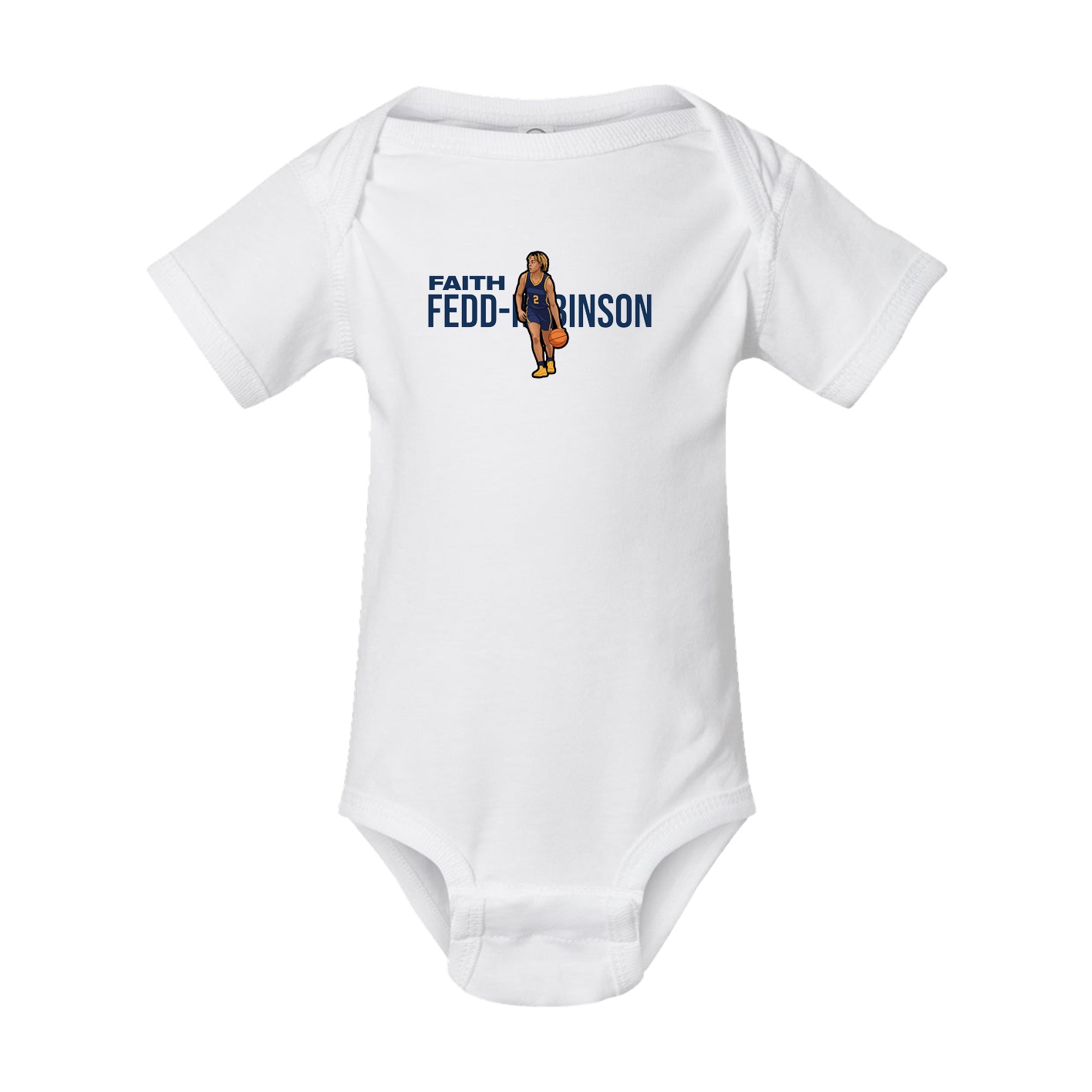 Baby Onesie — Player Name in White