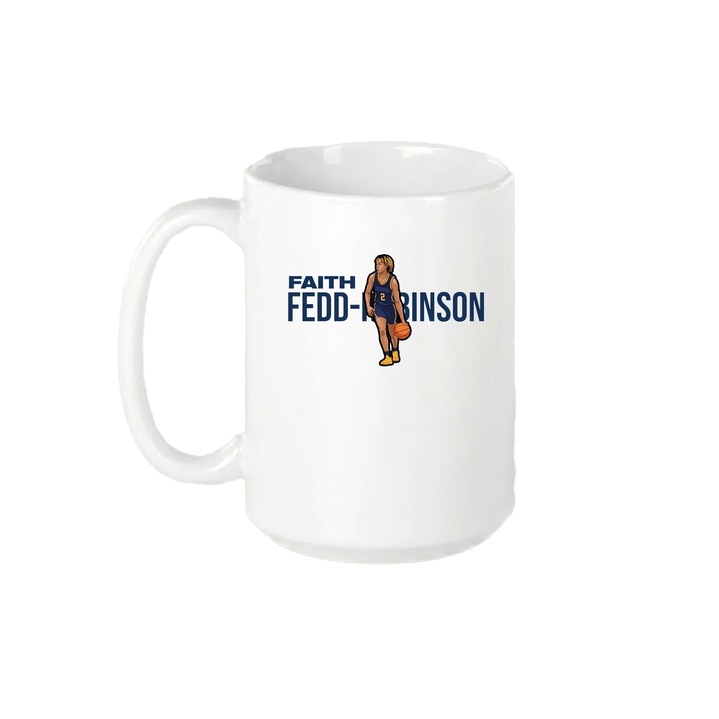 15oz Coffee Mug — Player Name in White
