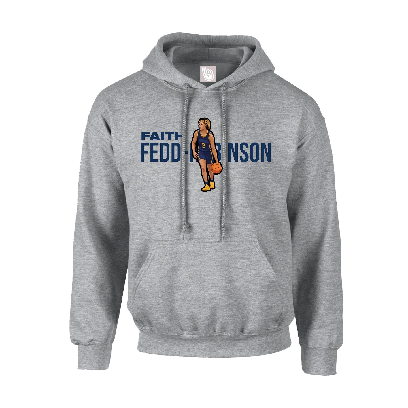 Hoodie — Player Name in Grey