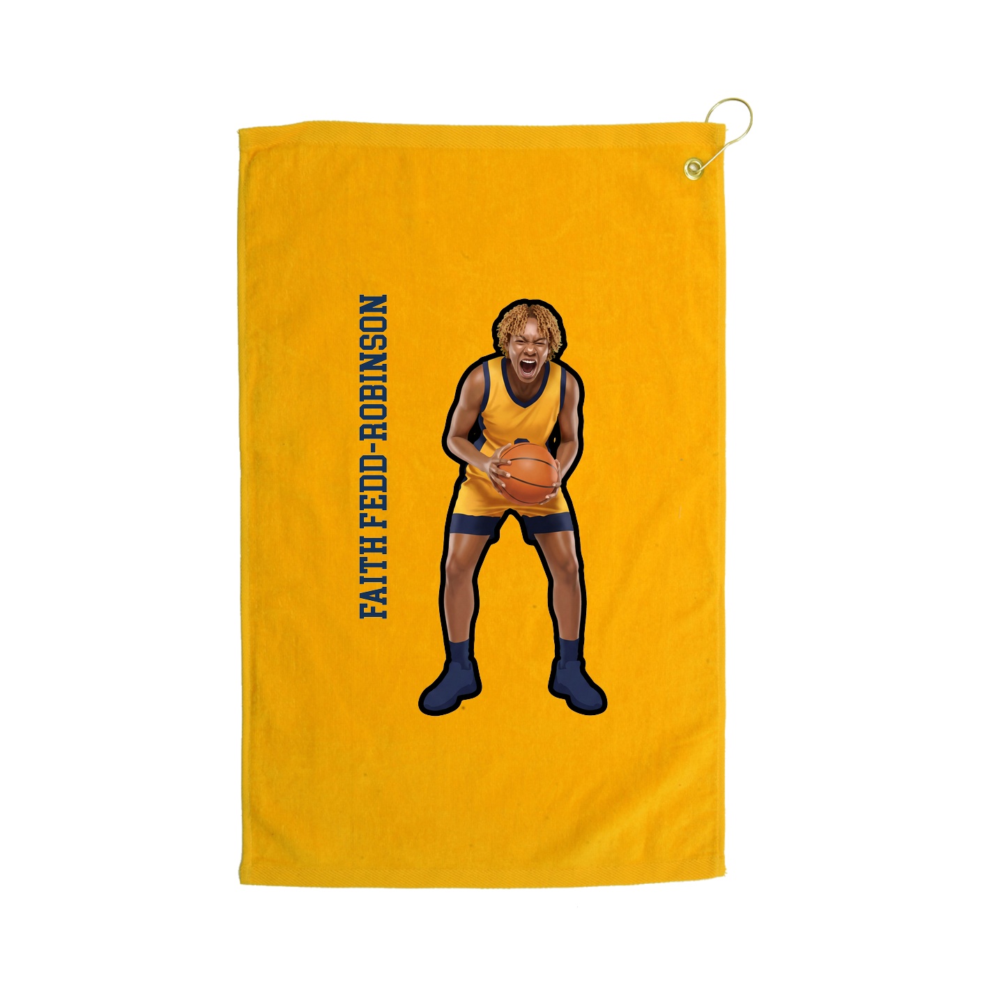 Golf Towel — Name Vertical in Gold