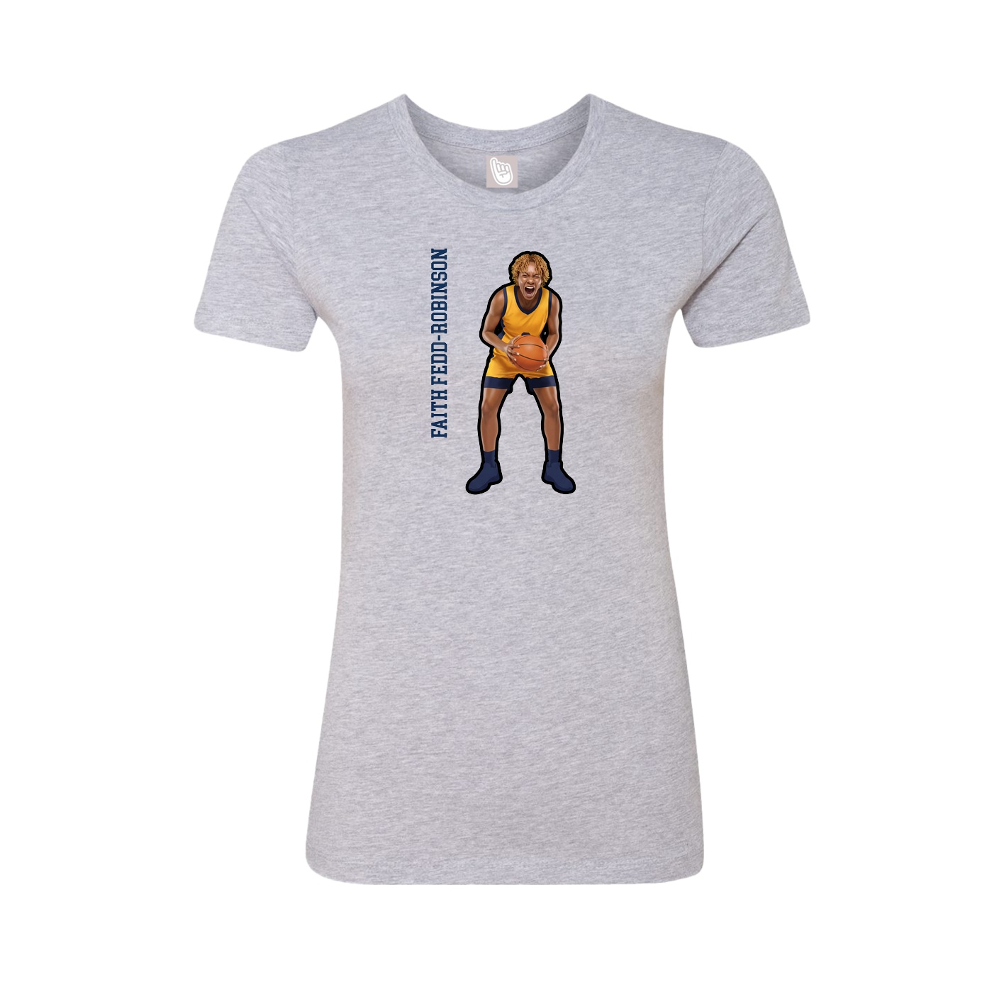 Womens Tee — Name Vertical in Grey