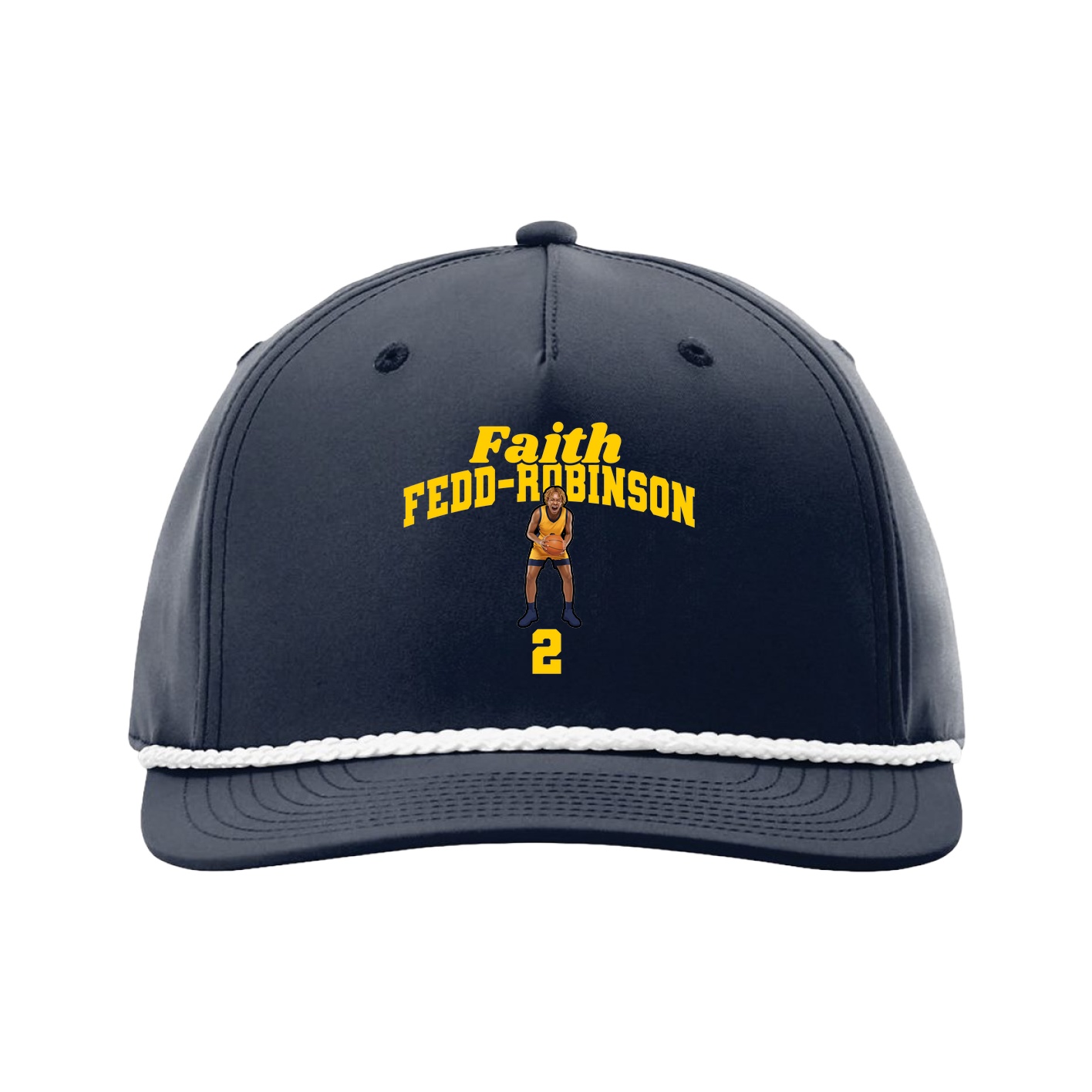 Five-Panel Classic Rope Cap — Signature Arch in Navy