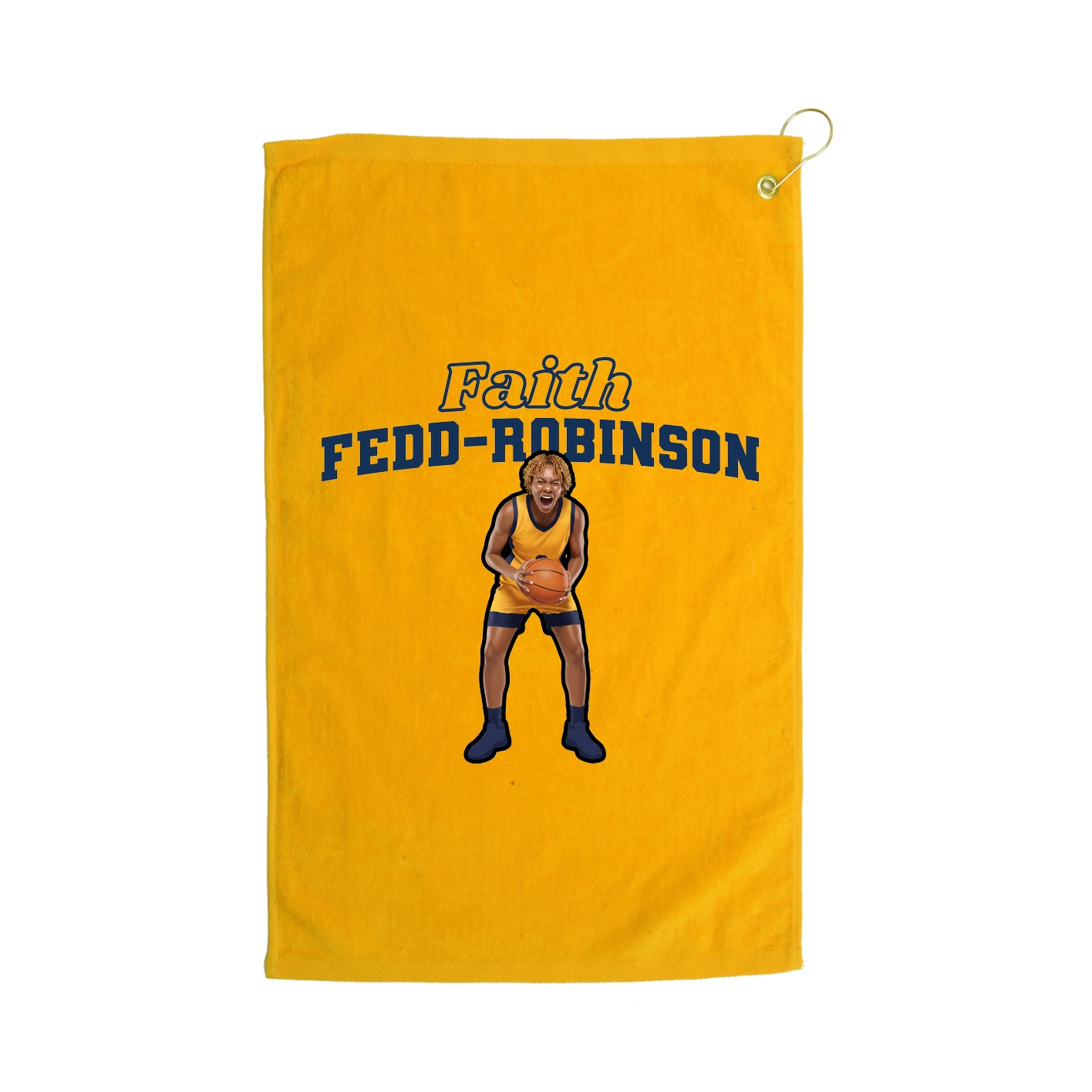 Golf Towel — Name Arch in Gold