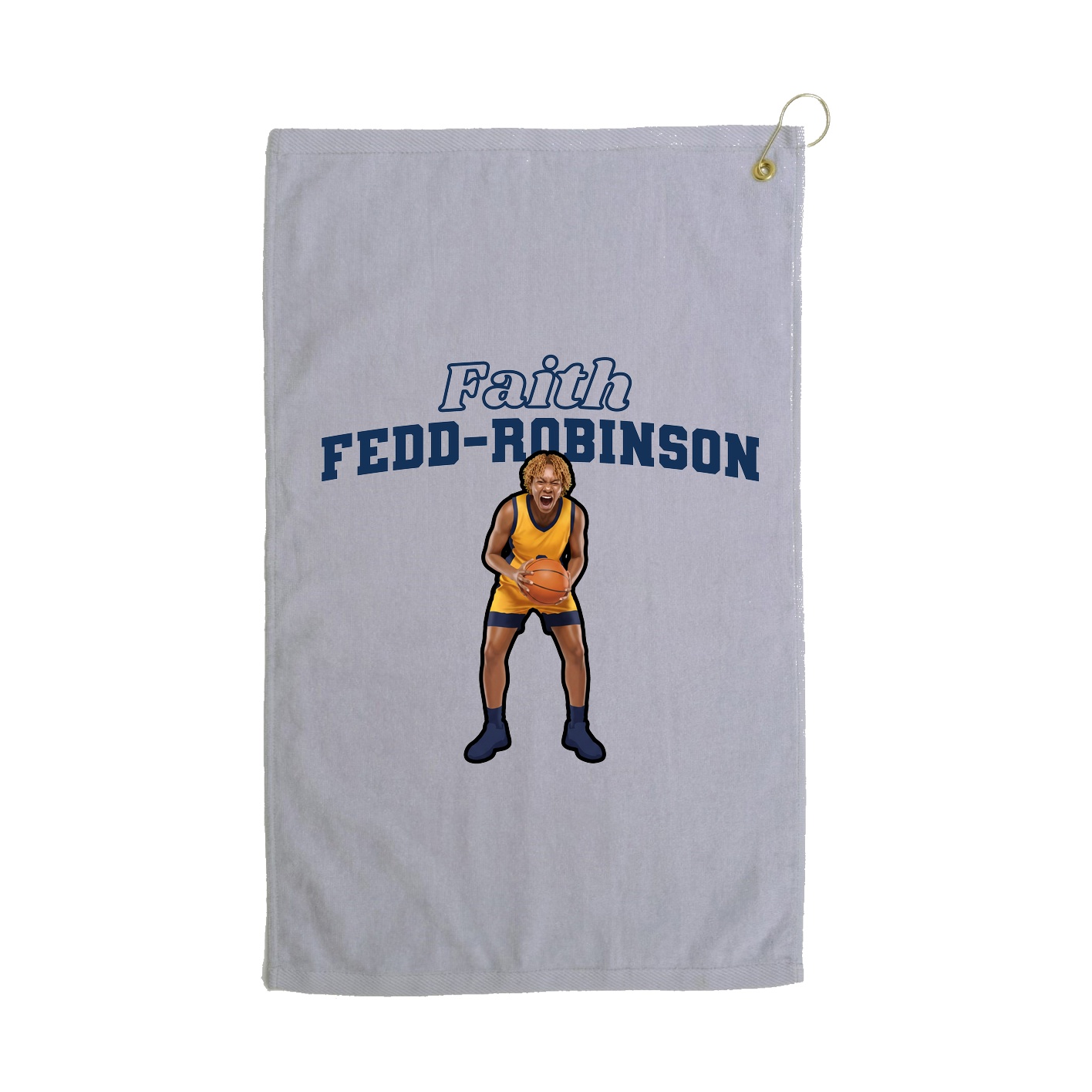 Golf Towel — Name Arch in Grey