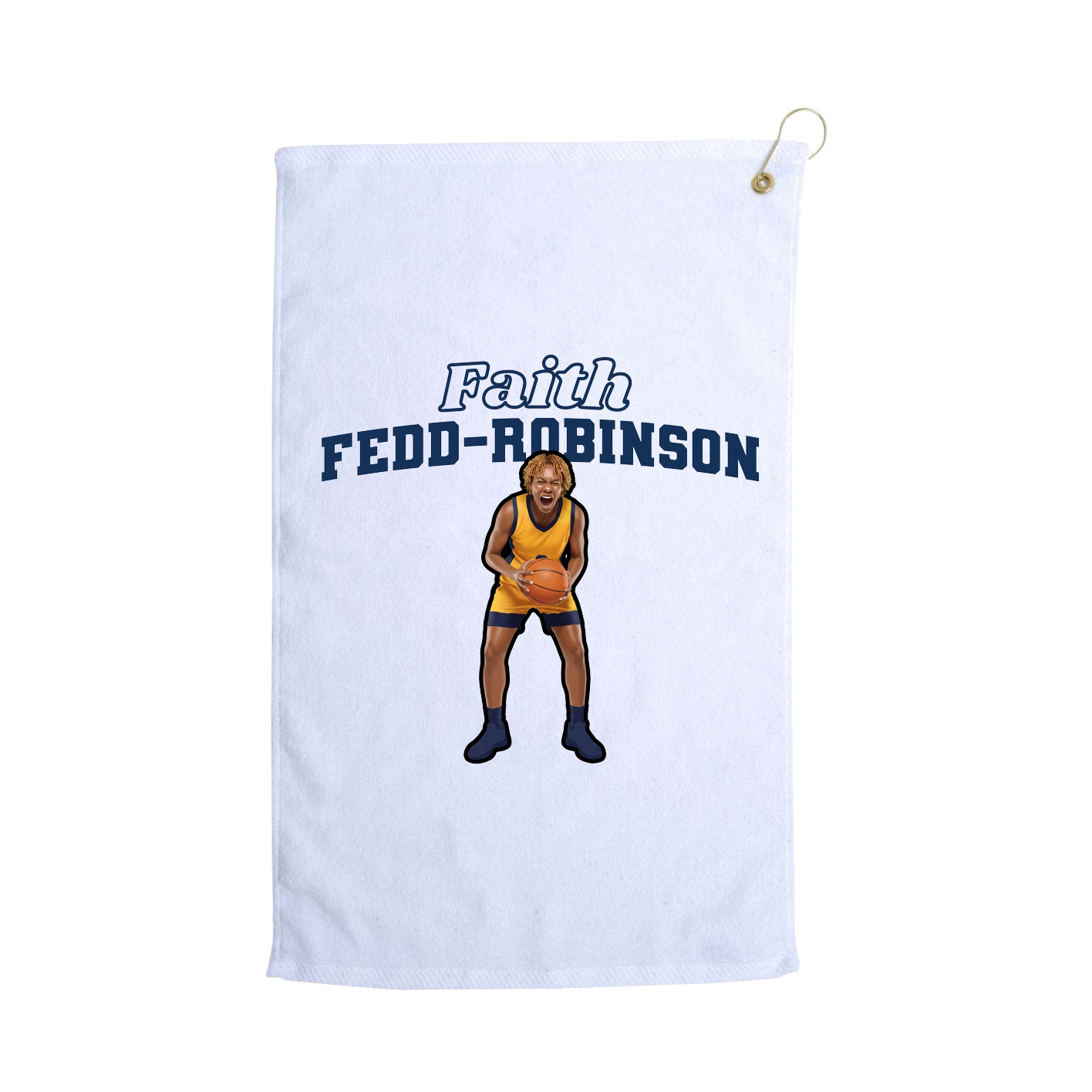 Golf Towel — Name Arch in White