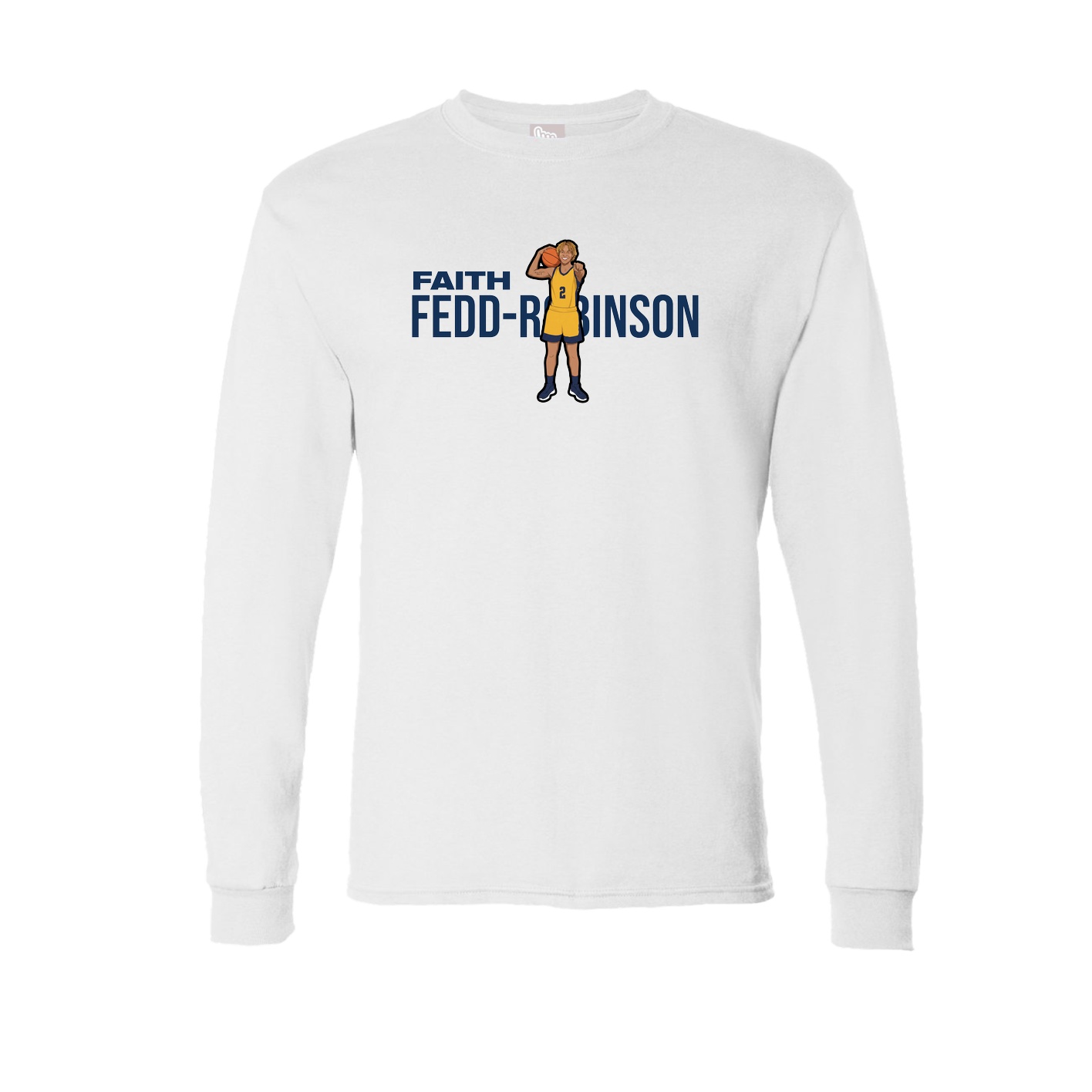 Long Sleeve Tee — Player Name in White