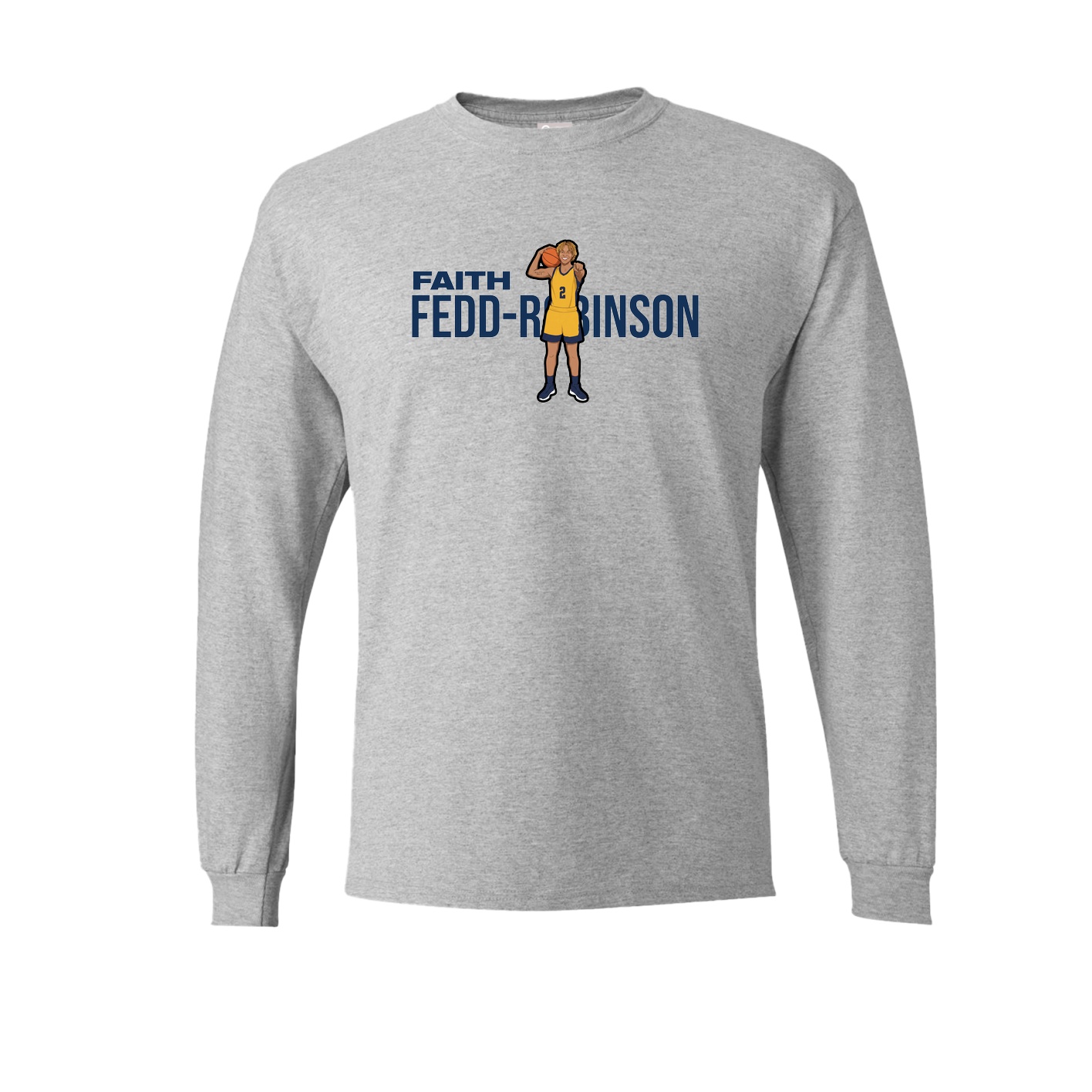 Long Sleeve Tee — Player Name in Grey