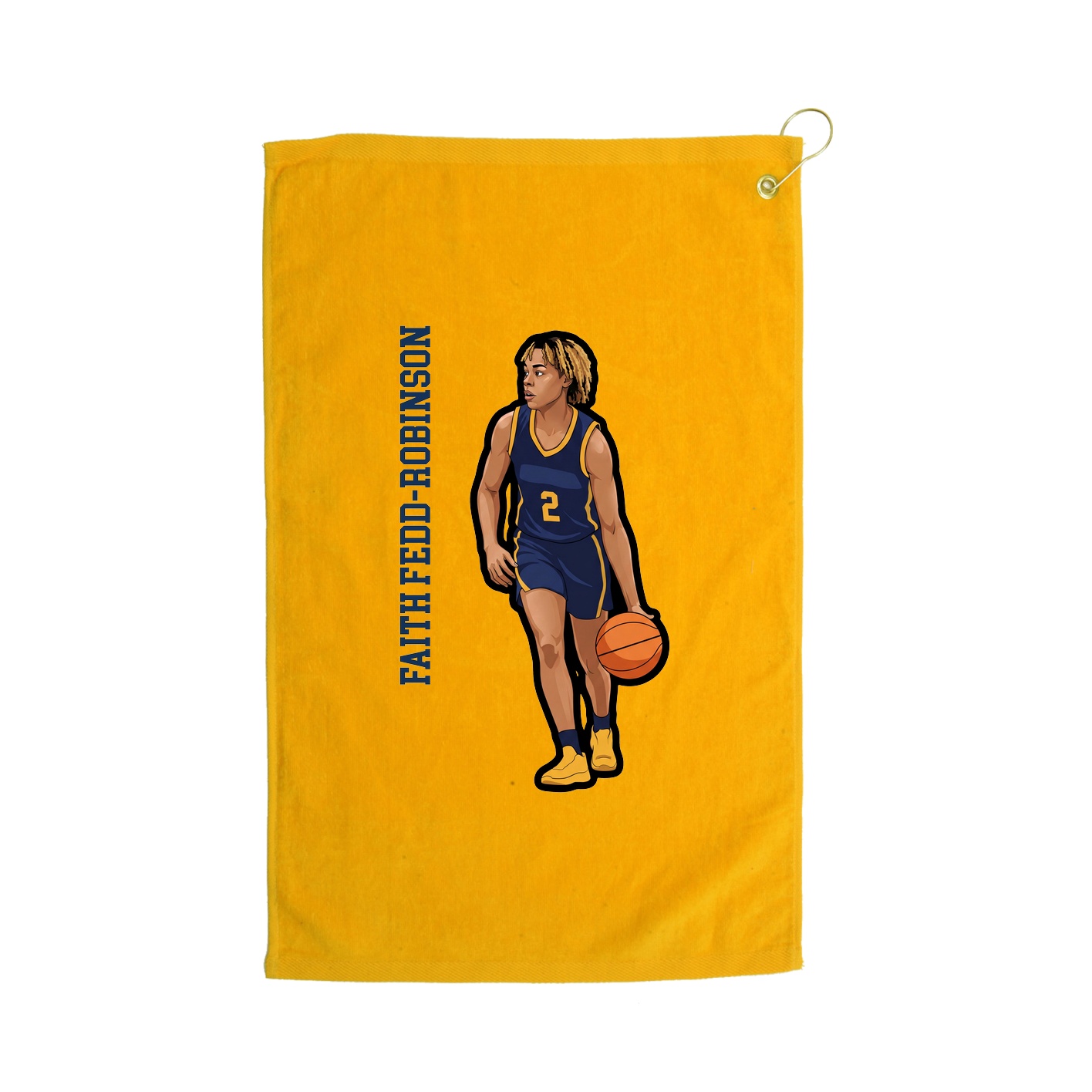 Golf Towel — Name Vertical in Gold