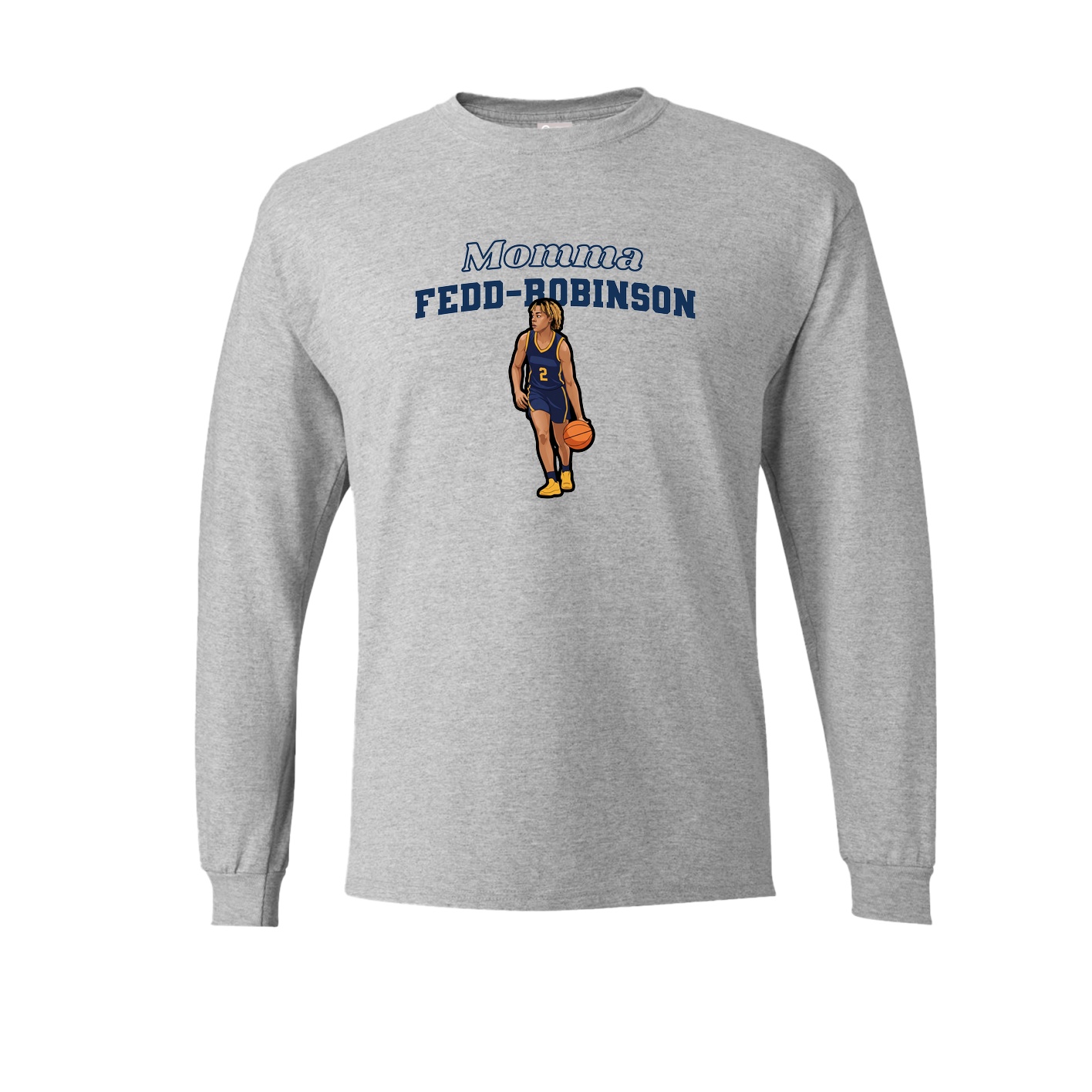Long Sleeve Tee — Mothers Day Block in Grey