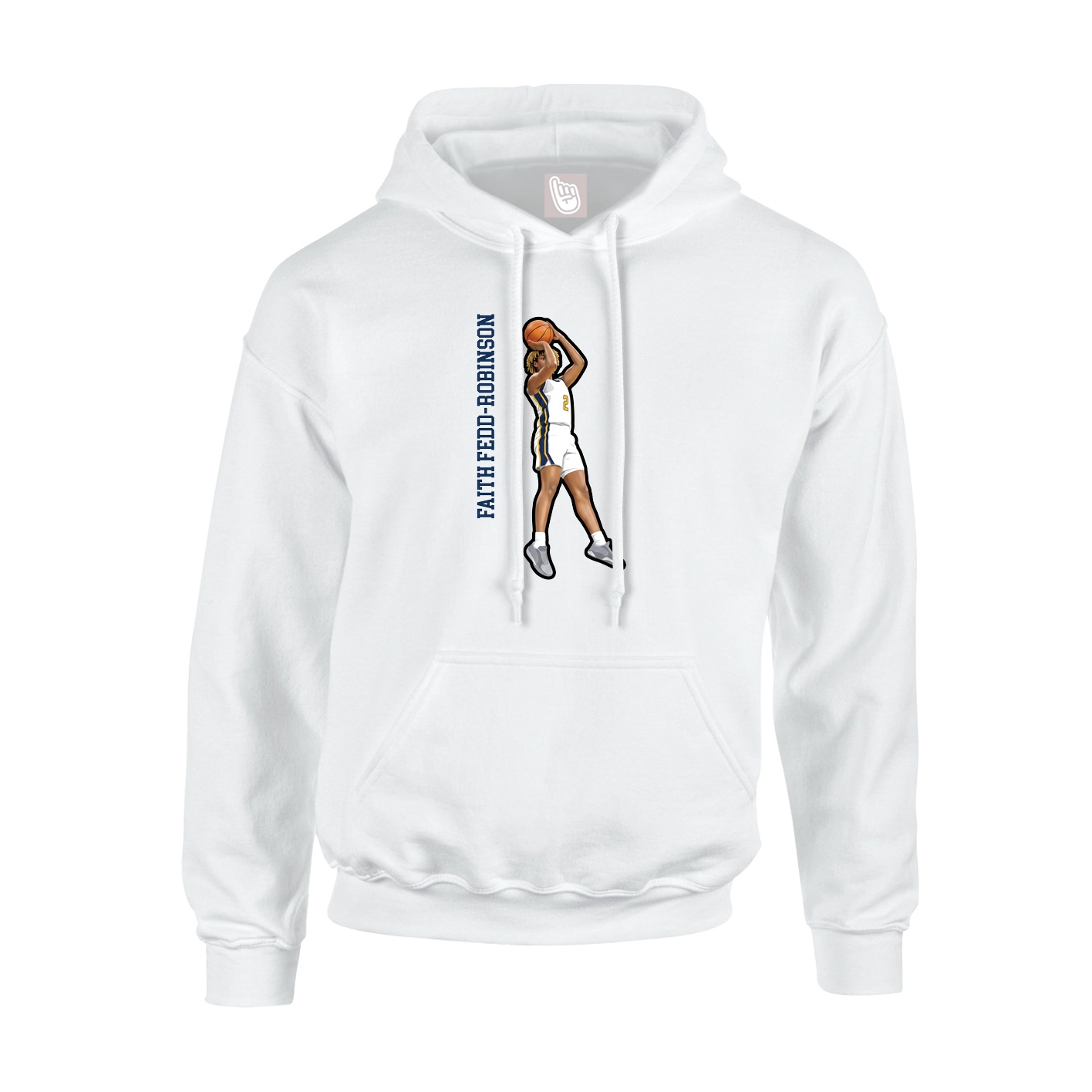 Youth Hoodie — Name Vertical in White