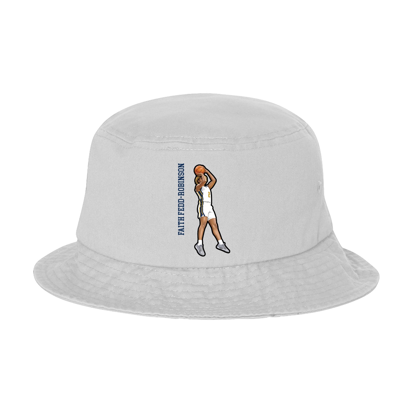 Bucket Cap — Name Vertical in White