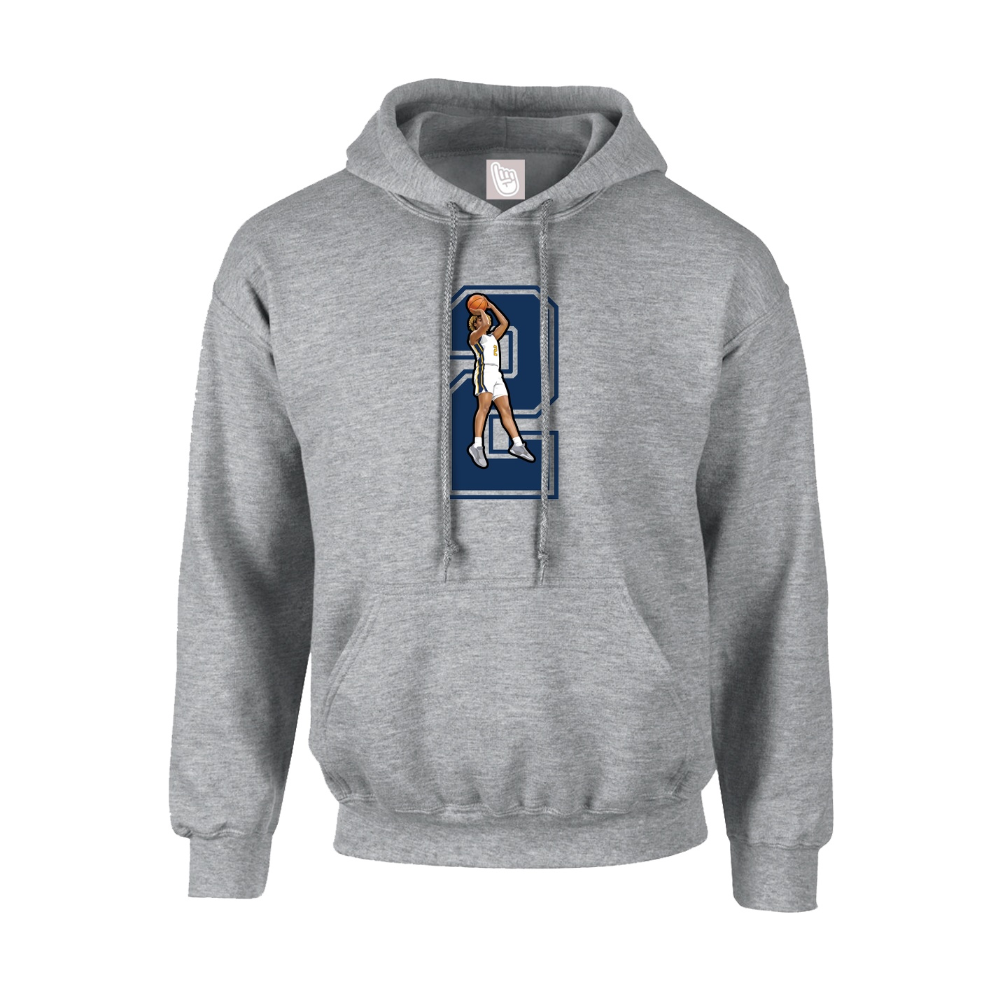Youth Hoodie — Number in Grey