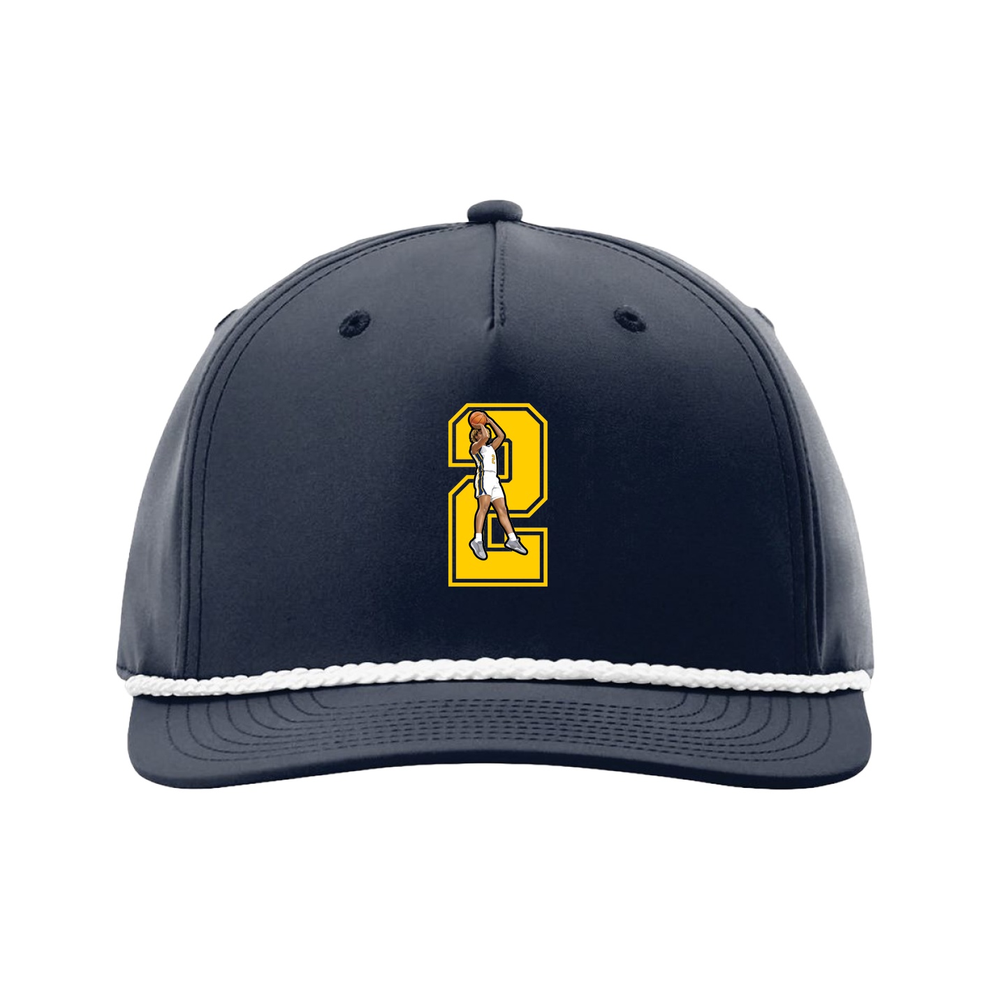 Five-Panel Classic Rope Cap — Number in Navy