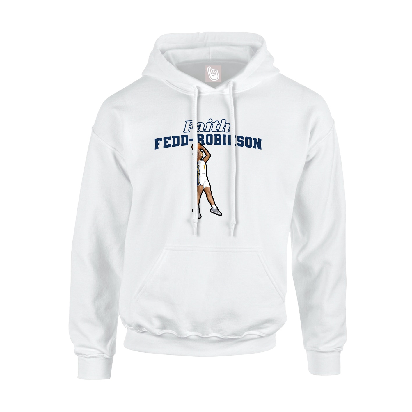 Youth Hoodie — Name Arch in White