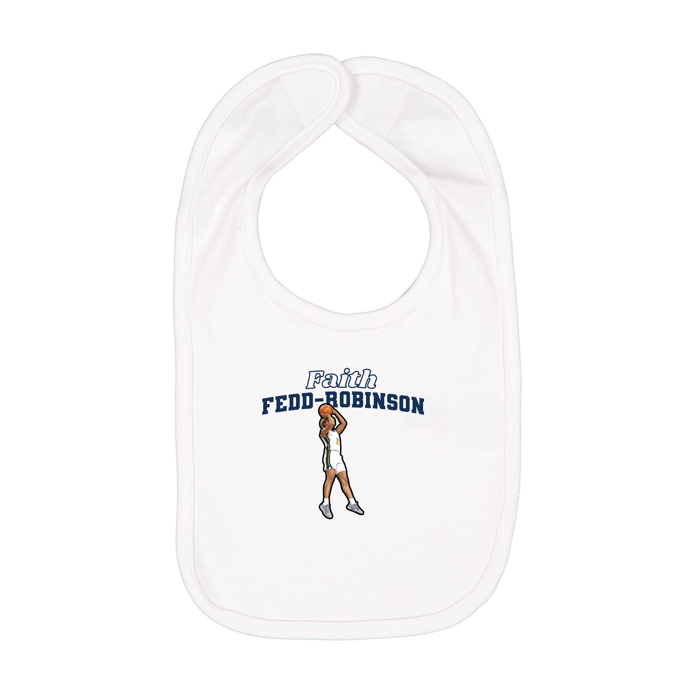 Infant Bib — Name Arch in White