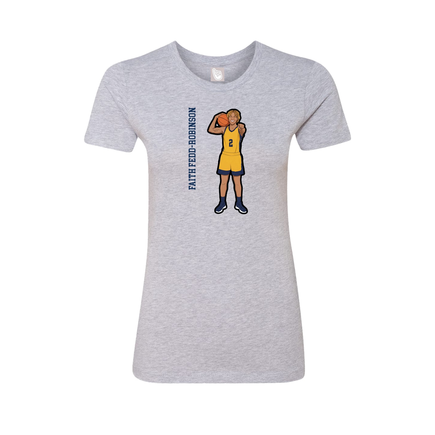 Womens Tee — Name Vertical in Grey