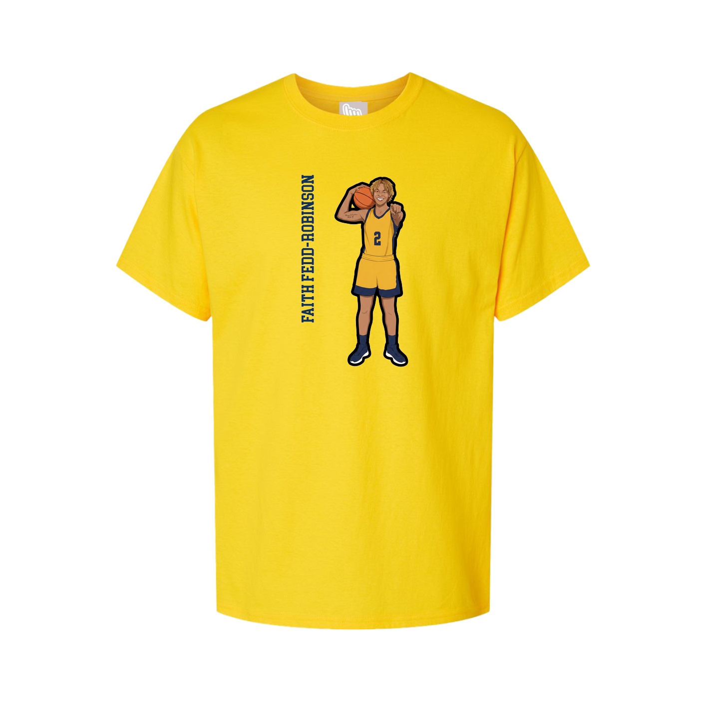 Youth Tee — Name Vertical in Gold