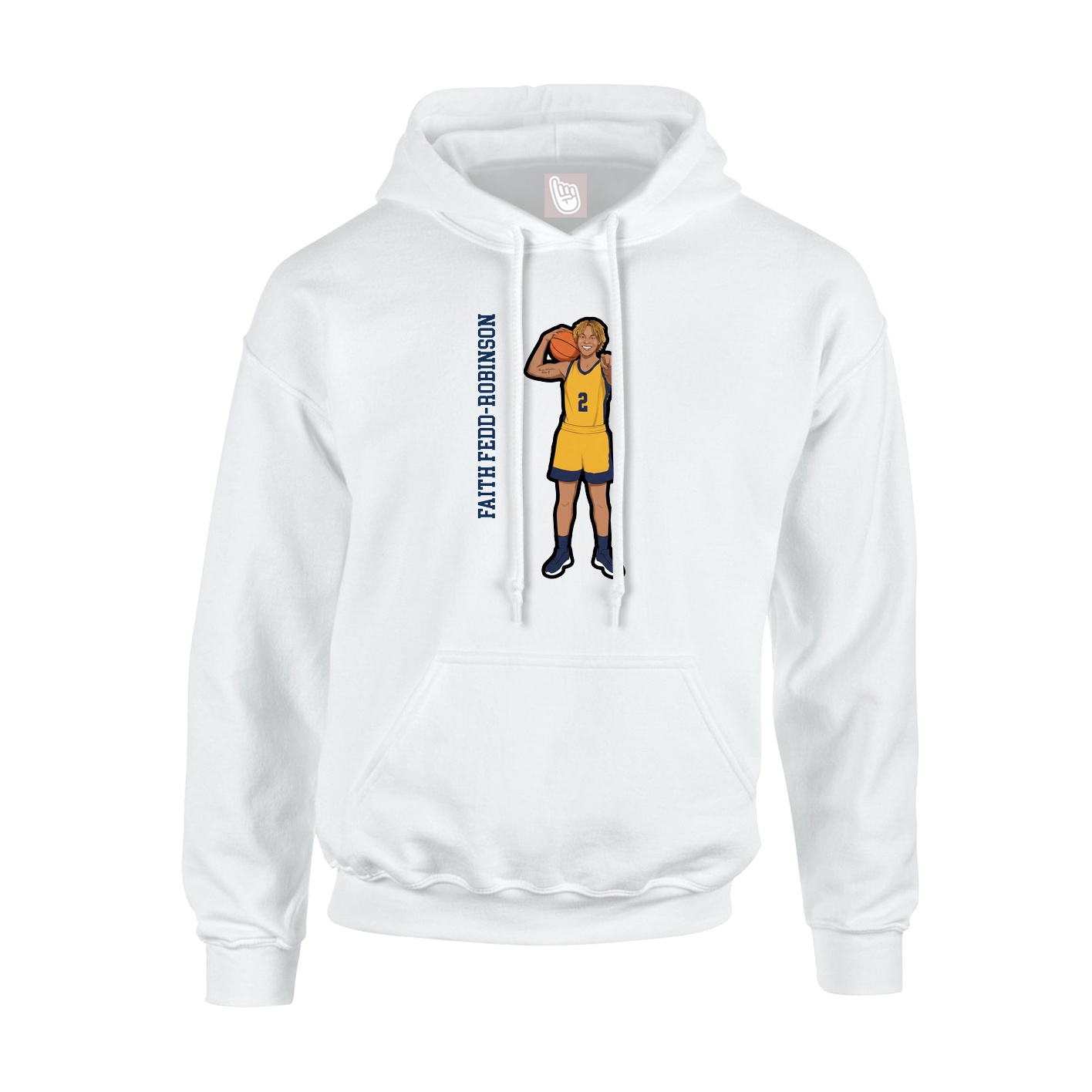Youth Hoodie — Name Vertical in White