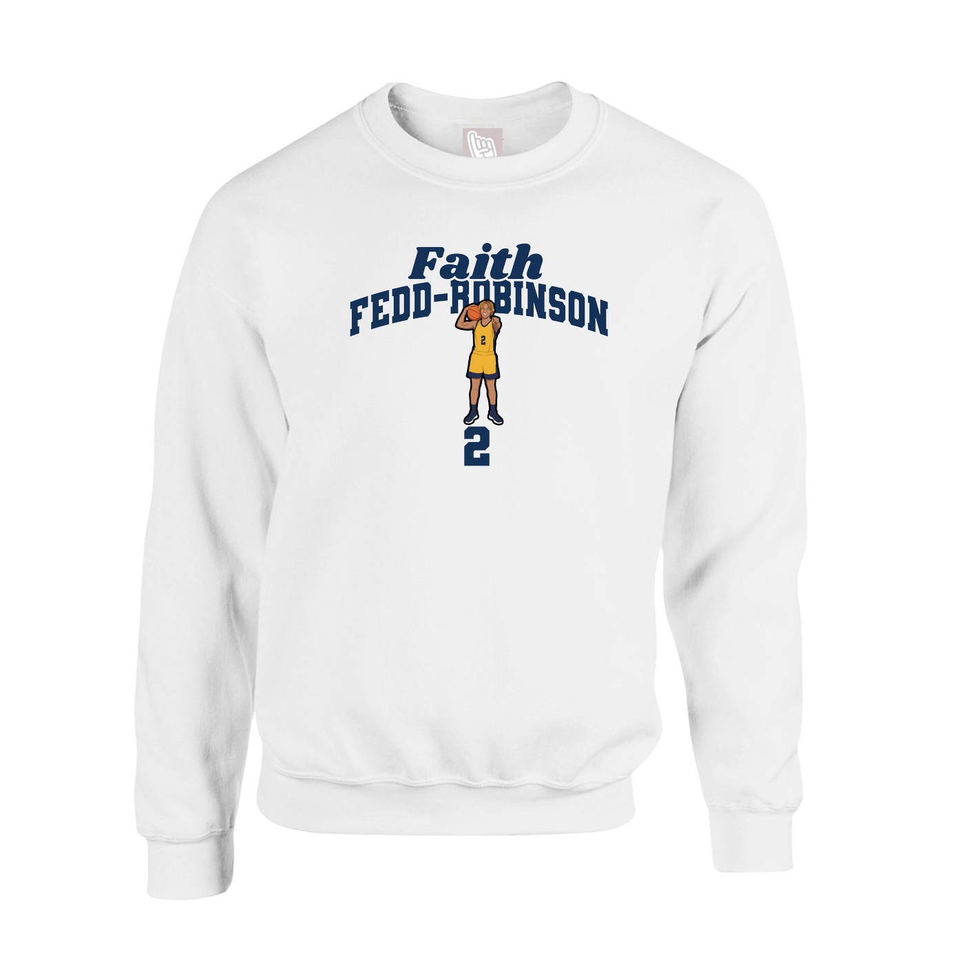 Fleece Crew — Signature Arch in White