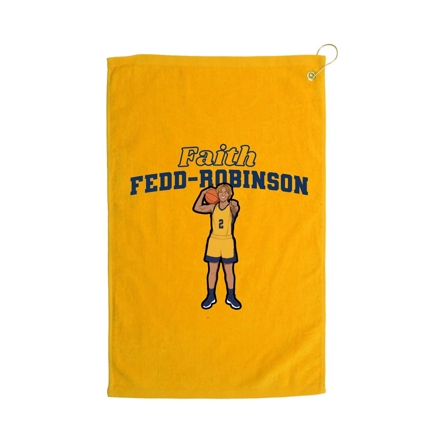 Golf Towel — Name Arch in Gold