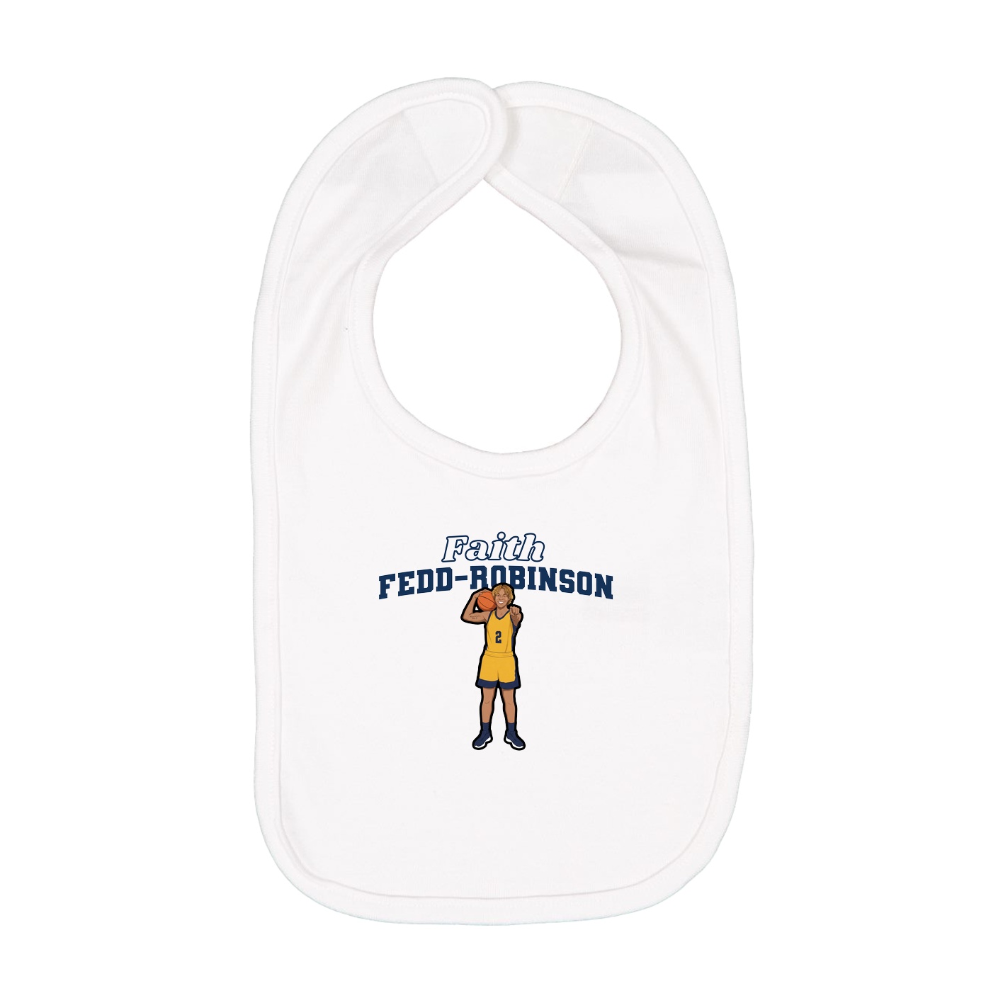 Infant Bib — Name Arch in White