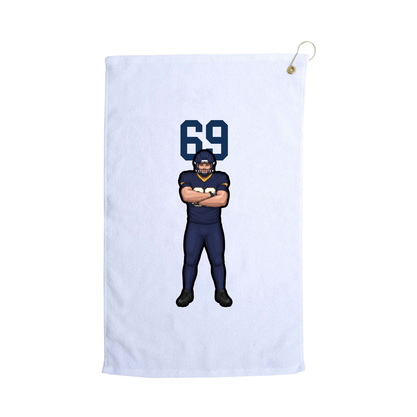 Golf Towel — Number Top in White
