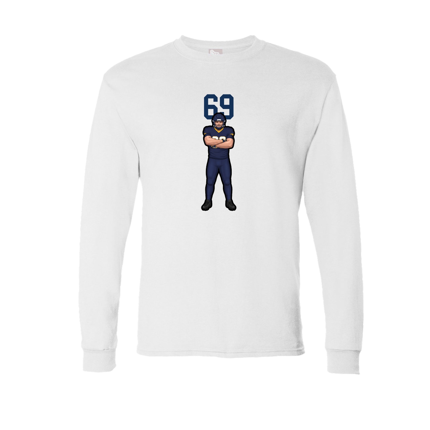 Long Sleeve Tee — Number Top in White