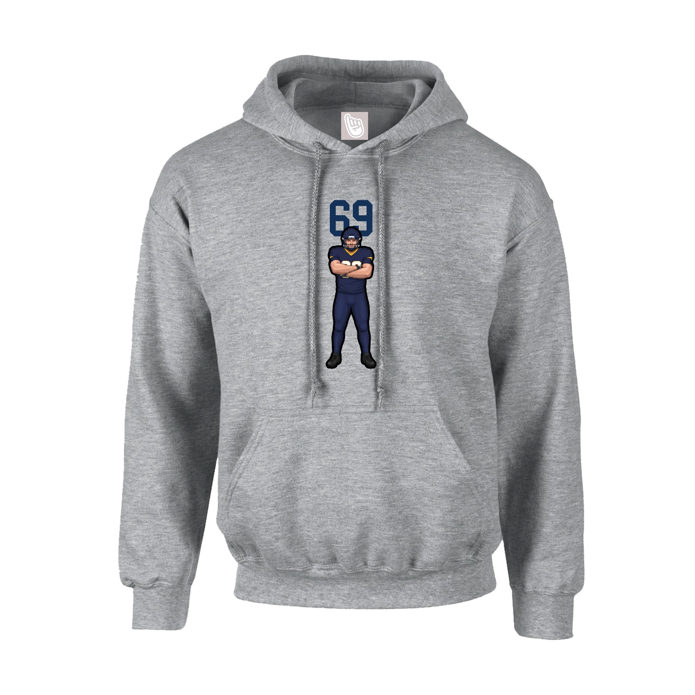 Youth Hoodie — Number Top in Grey