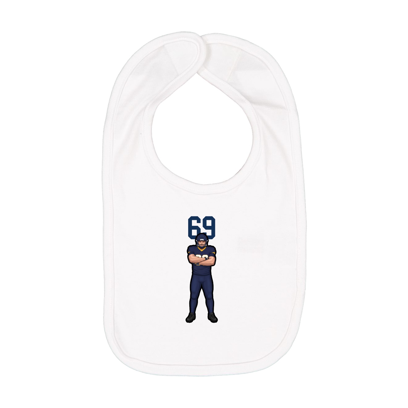 Infant Bib — Number Top in White