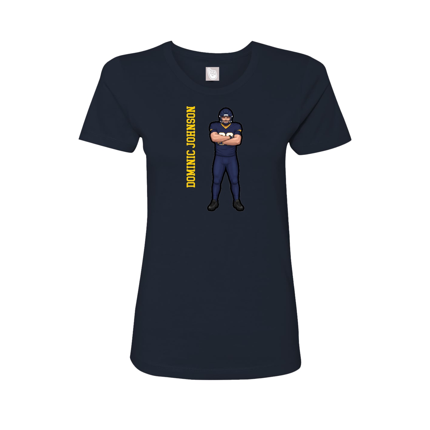 Womens Tee — Name Vertical in Navy