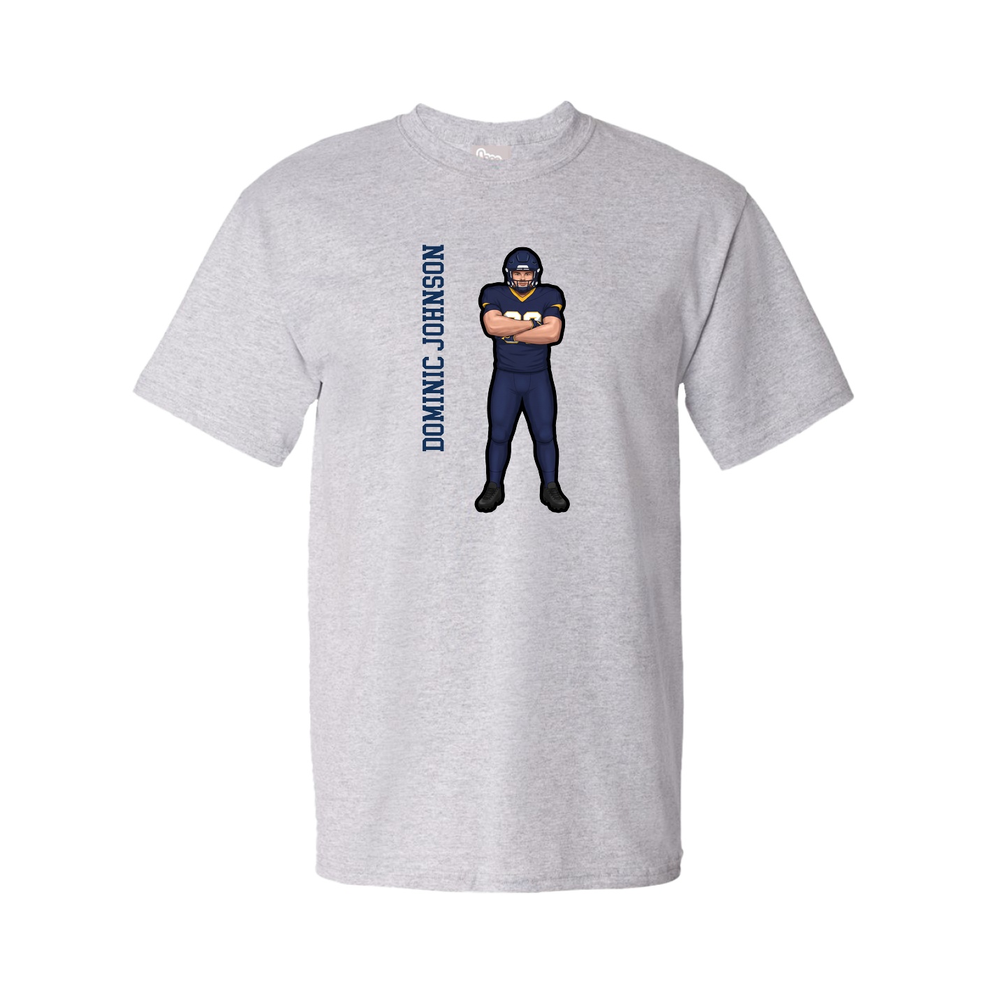 Youth Tee — Name Vertical in Grey