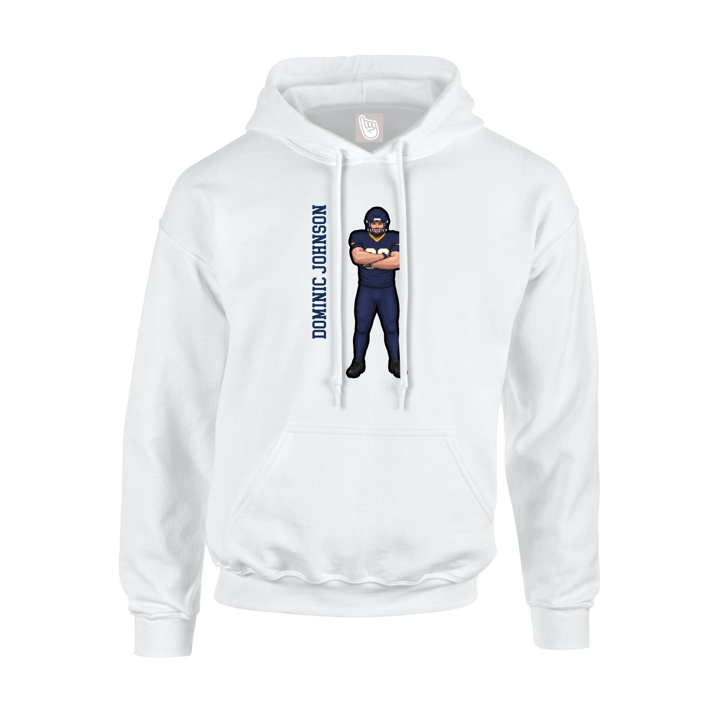 Hoodie — Name Vertical in White
