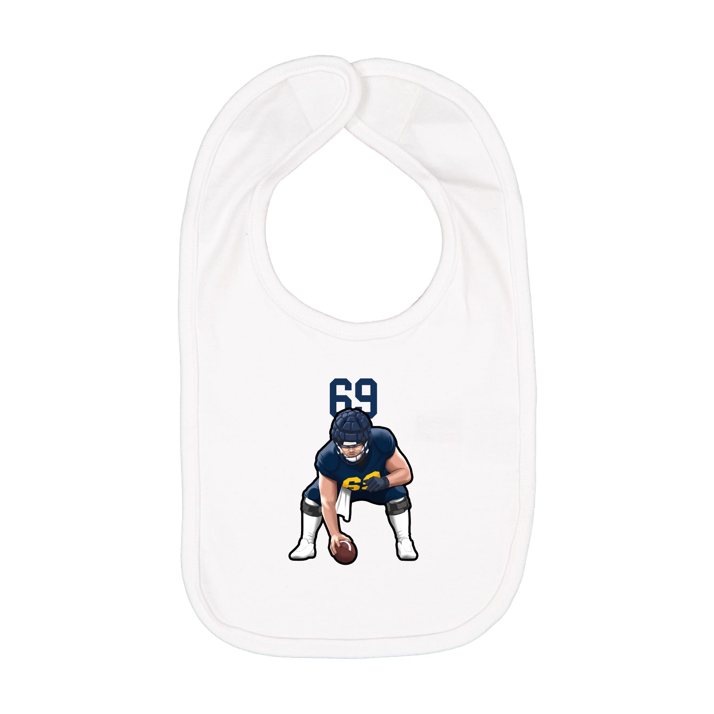 Infant Bib — Number Top in White