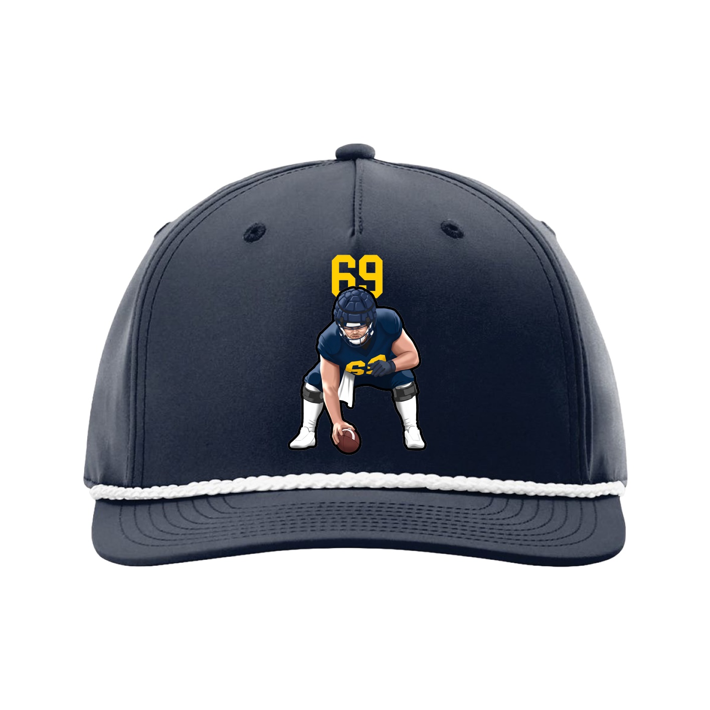 Five-Panel Classic Rope Cap — Number Top in Navy