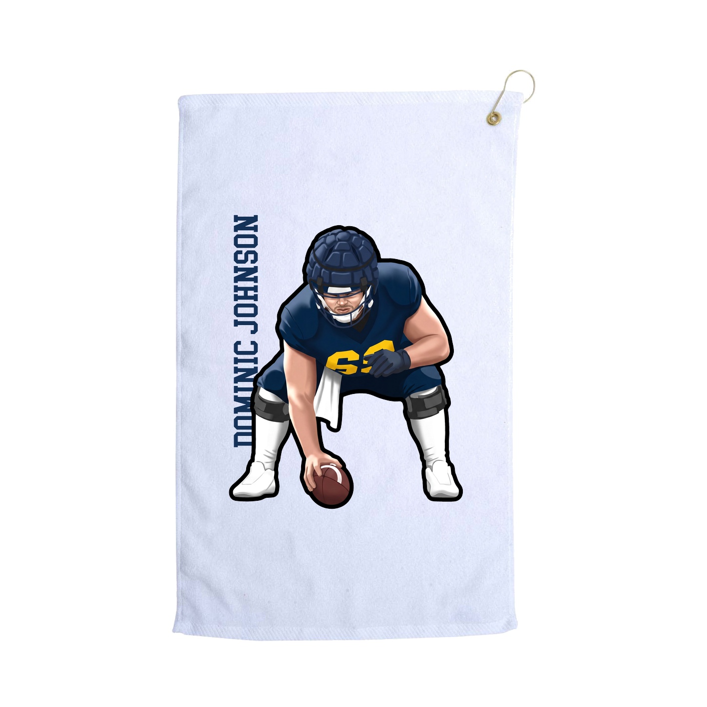Golf Towel — Name Vertical in White